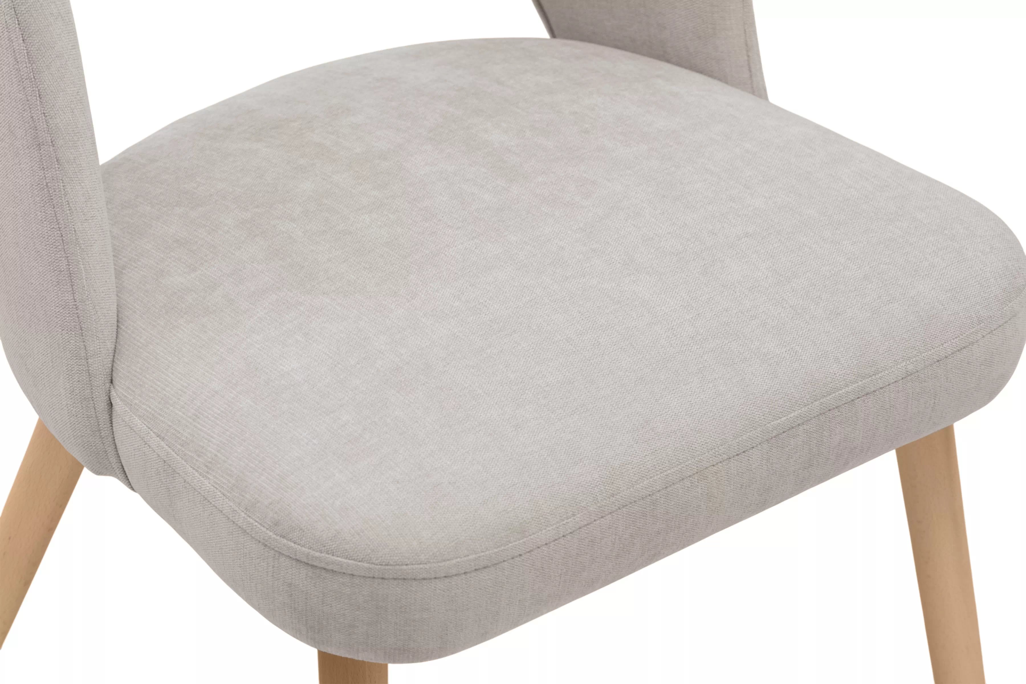 Dřevěná židle Luvaro s čalouněným sedákem – světle šedý šenil Wind 05 / nožky buk židle dřevěná Luvaro s čalouněným sedákem - světlý šedá šenil Wind 05 / Nohy buk