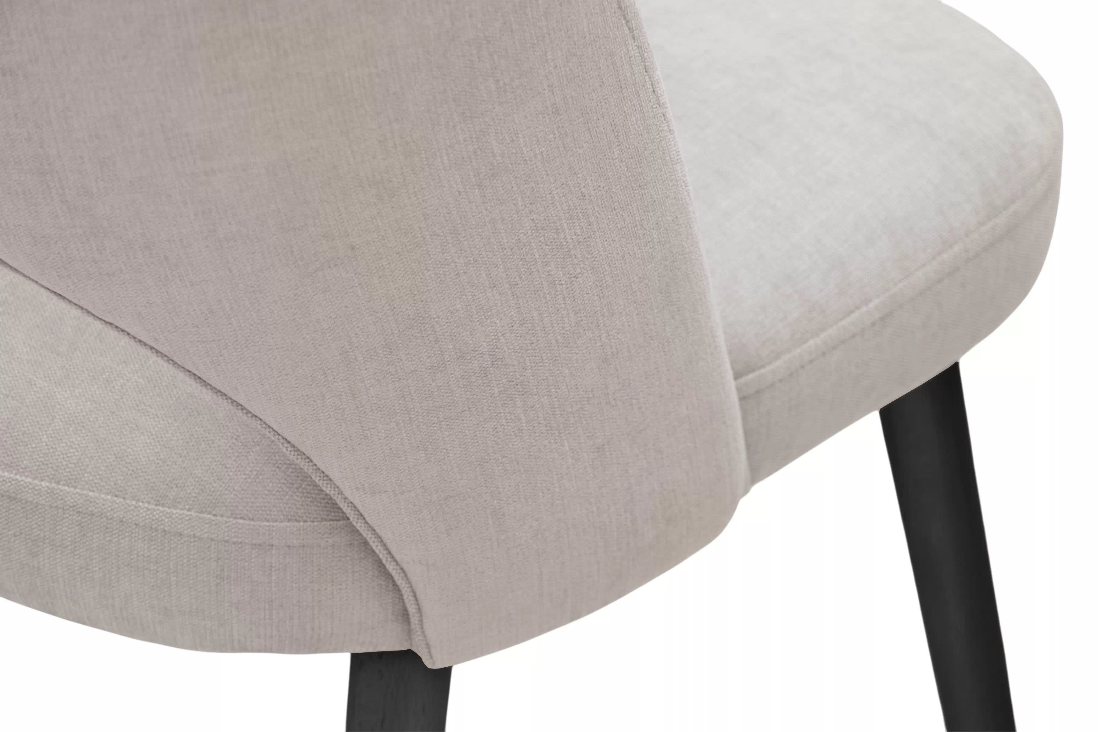 Dřevěná židle Luvaro s čalouněným sedákem – světle šedý šenil Wind 05 / černé nožky židle dřevěná Luvaro s čalouněným sedákem - světlý šedá šenil Wind 05 / Nohy černá