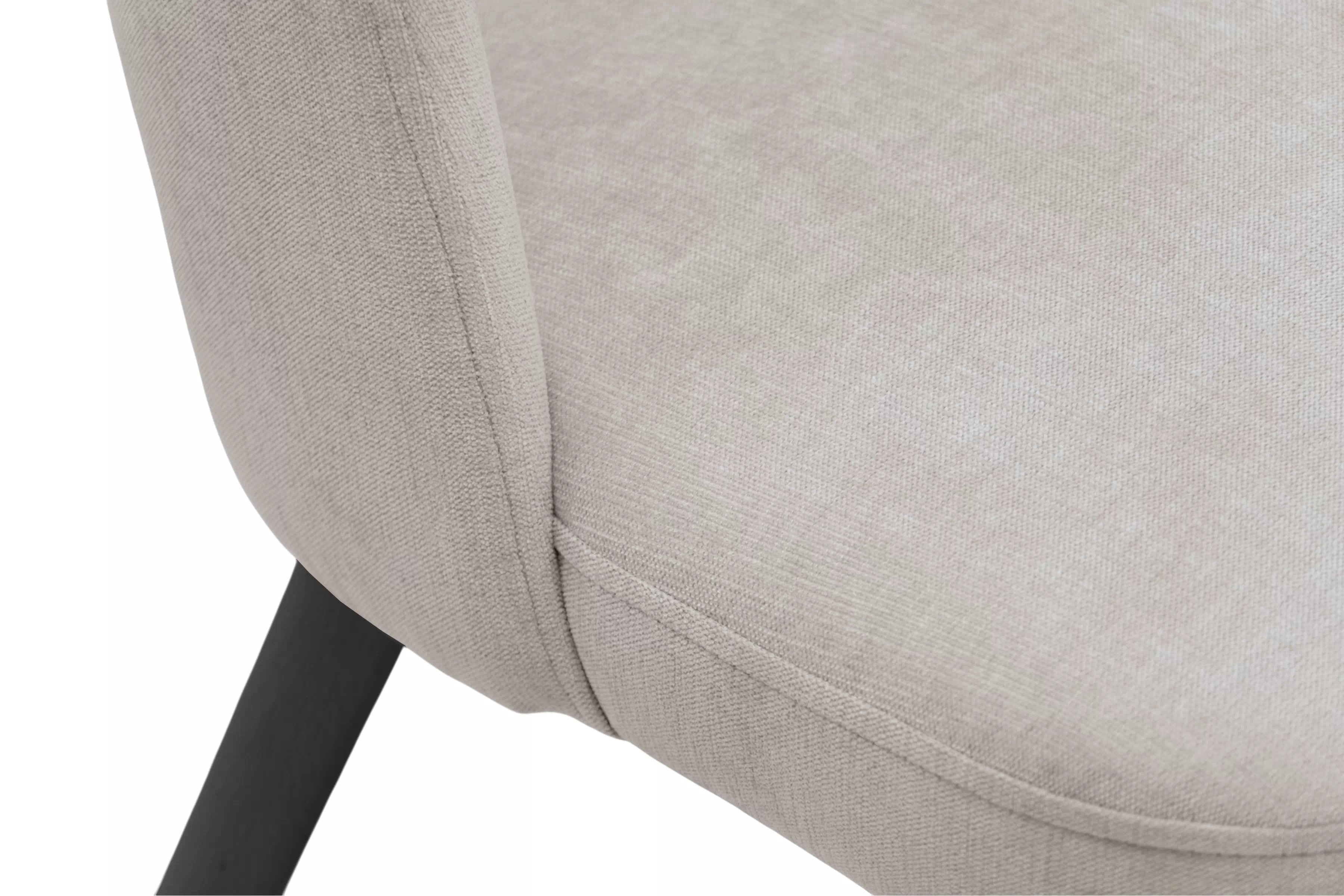 Dřevěná židle Luvaro s čalouněným sedákem – světle šedý šenil Wind 05 / černé nožky židle dřevěná Luvaro s čalouněným sedákem - světlý šedá šenil Wind 05 / Nohy černá