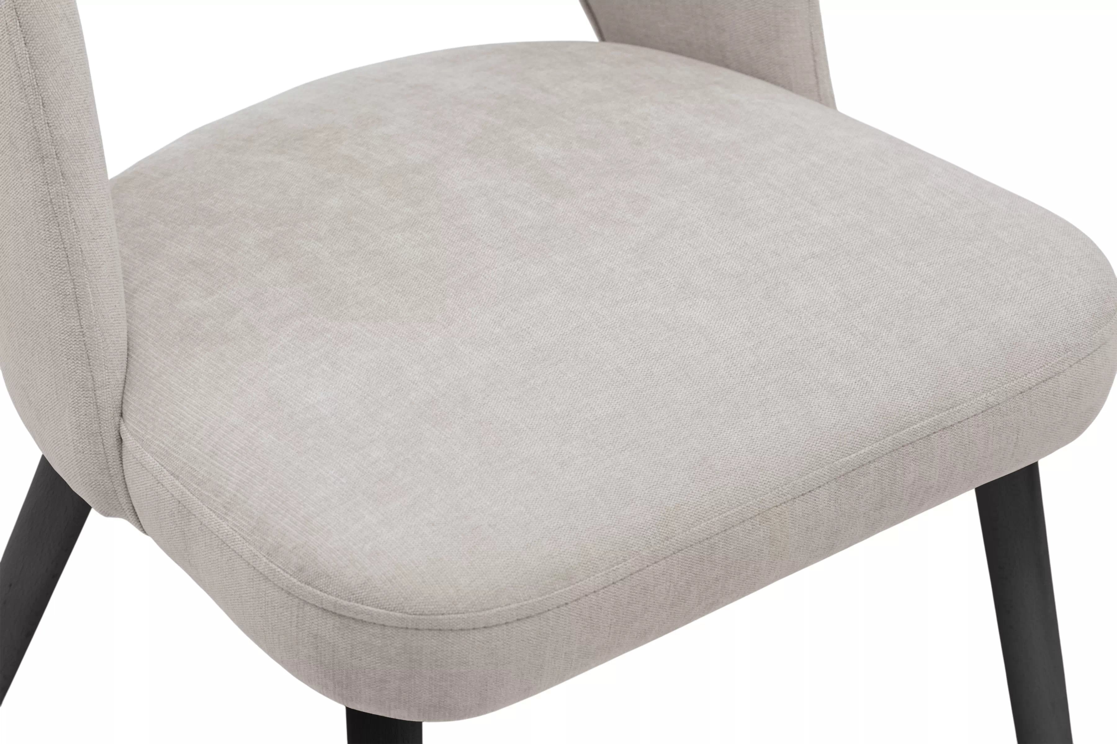 Dřevěná židle Luvaro s čalouněným sedákem – světle šedý šenil Wind 05 / černé nožky židle dřevěná Luvaro s čalouněným sedákem - světlý šedá šenil Wind 05 / Nohy černá