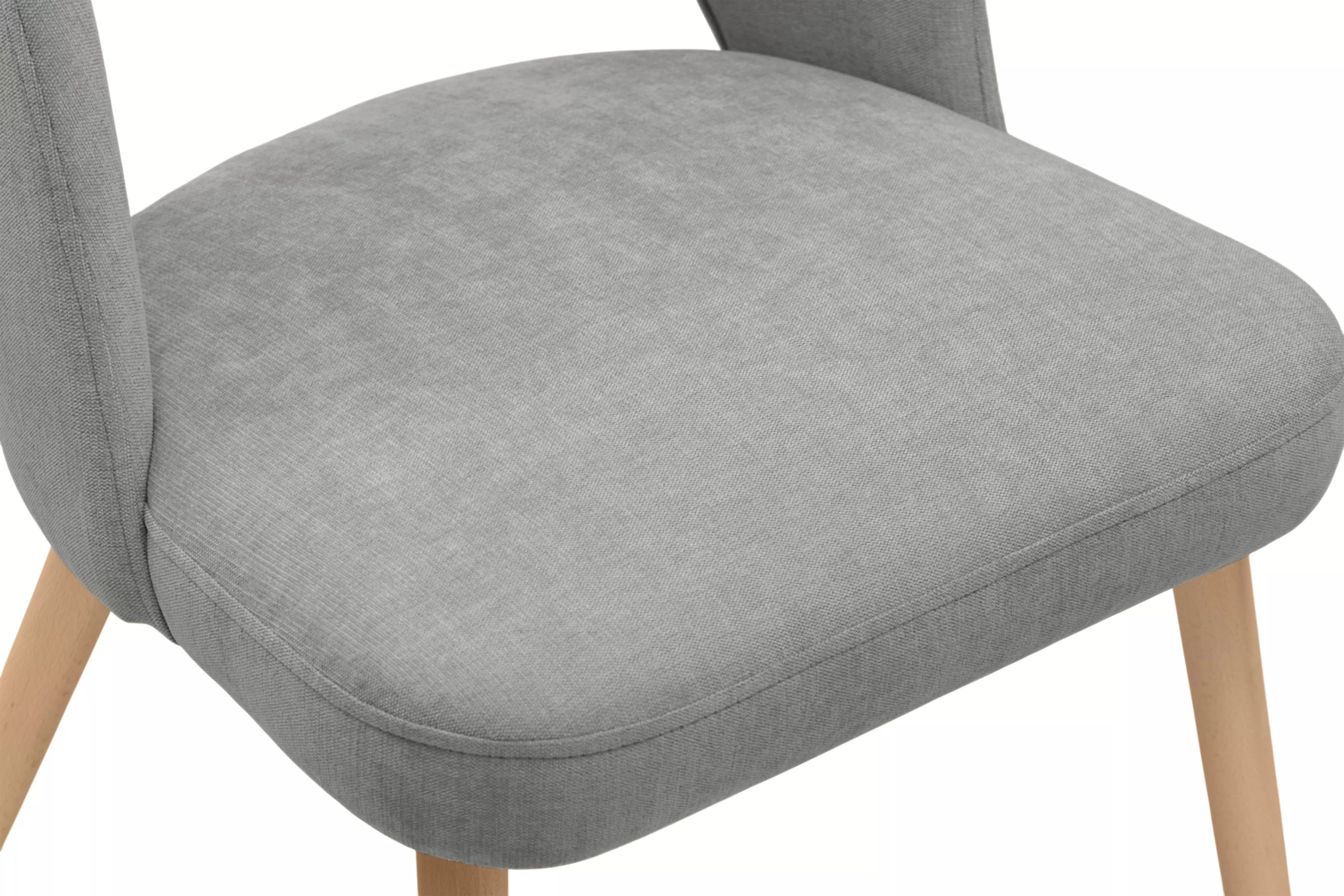 Dřevěná židle Luvaro s čalouněným sedákem – šedý šenil Wind 90 / nožky buk židle dřevěná Luvaro s čalouněným sedákem - šedá šenil Wind 90 / Nohy buk