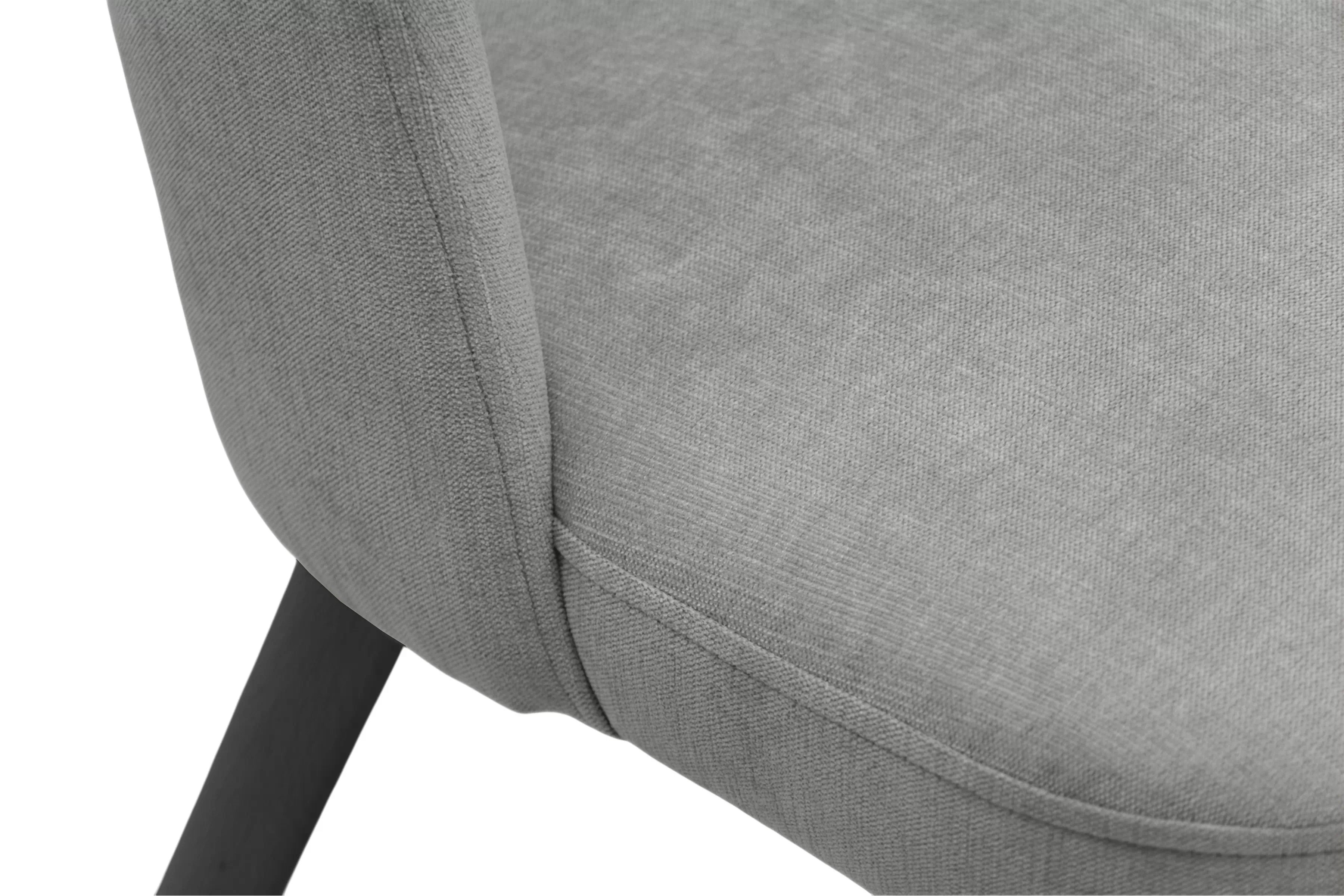 Dřevěná židle Luvaro s čalouněným sedákem – šedý šenil Wind 90 / černé nožky židle dřevěná Luvaro s čalouněným sedákem - šedá šenil Wind 90 / Nohy černá