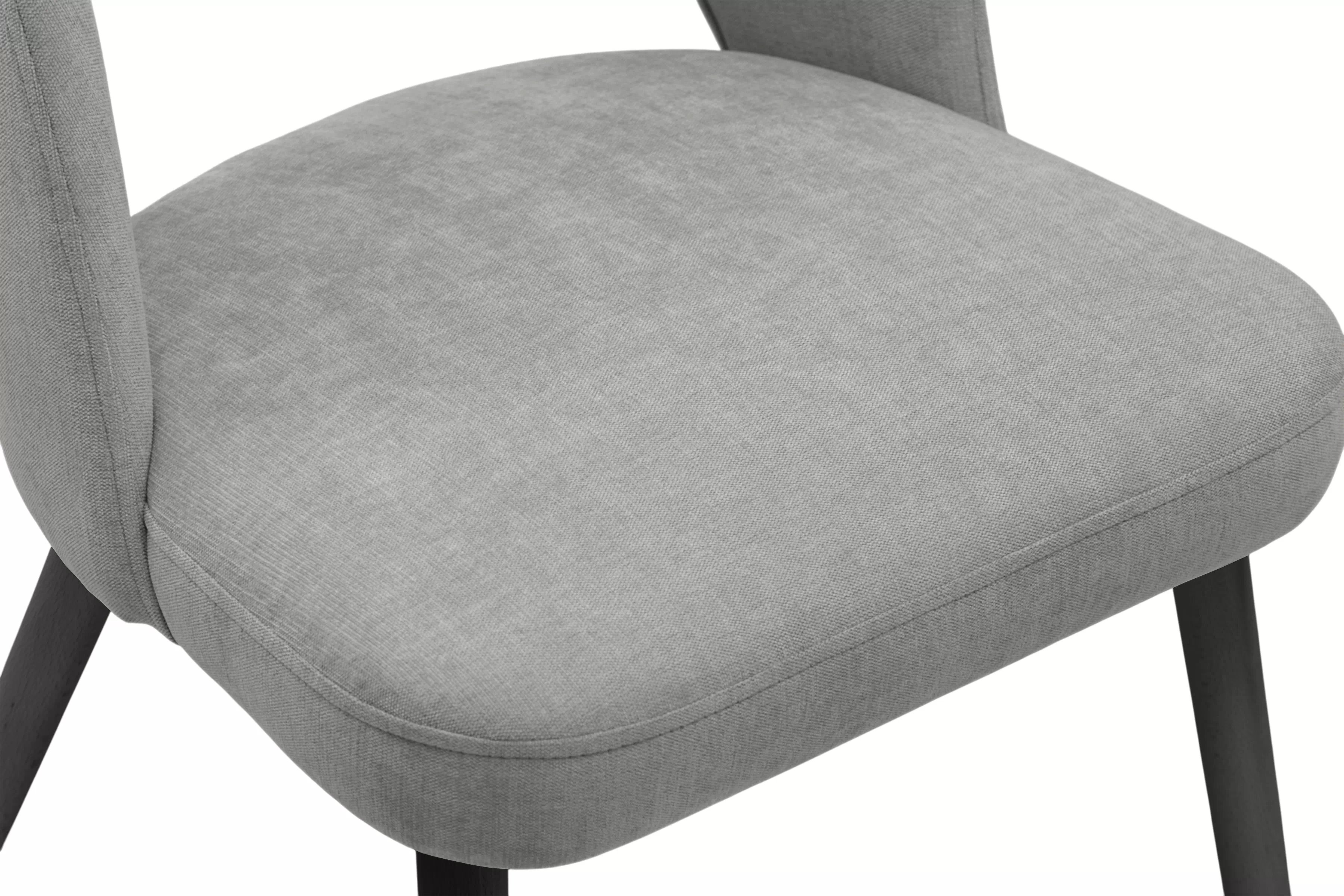 Dřevěná židle Luvaro s čalouněným sedákem – šedý šenil Wind 90 / černé nožky židle dřevěná Luvaro s čalouněným sedákem - šedá šenil Wind 90 / Nohy černá