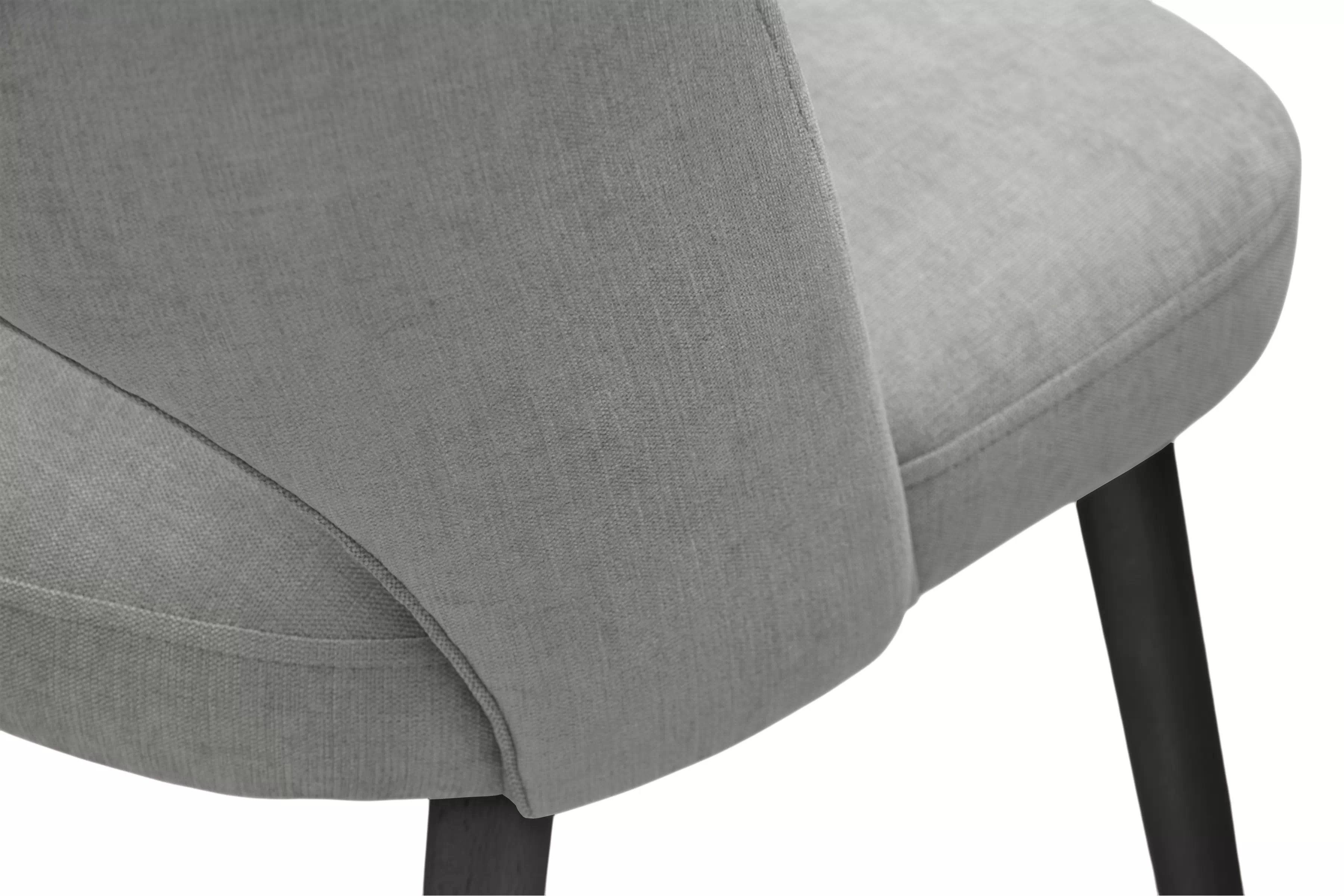 Dřevěná židle Luvaro s čalouněným sedákem – šedý šenil Wind 90 / černé nožky židle dřevěná Luvaro s čalouněným sedákem - šedá šenil Wind 90 / Nohy černá