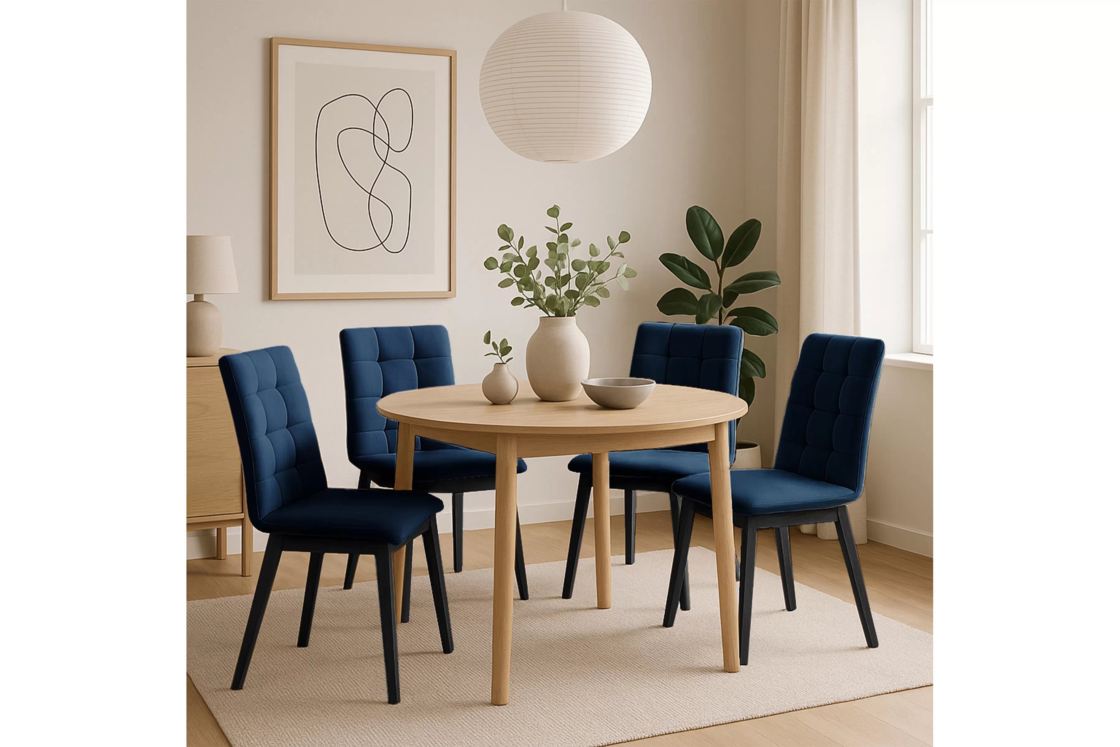 Jedálenská stolička Platinum 4 – tmavomodrý velúr Salvador 5 / čierna Stolička drevená Platinum 4 z tapicerowanym siedziskiem - granat Salvador 05 / čierny nožičky