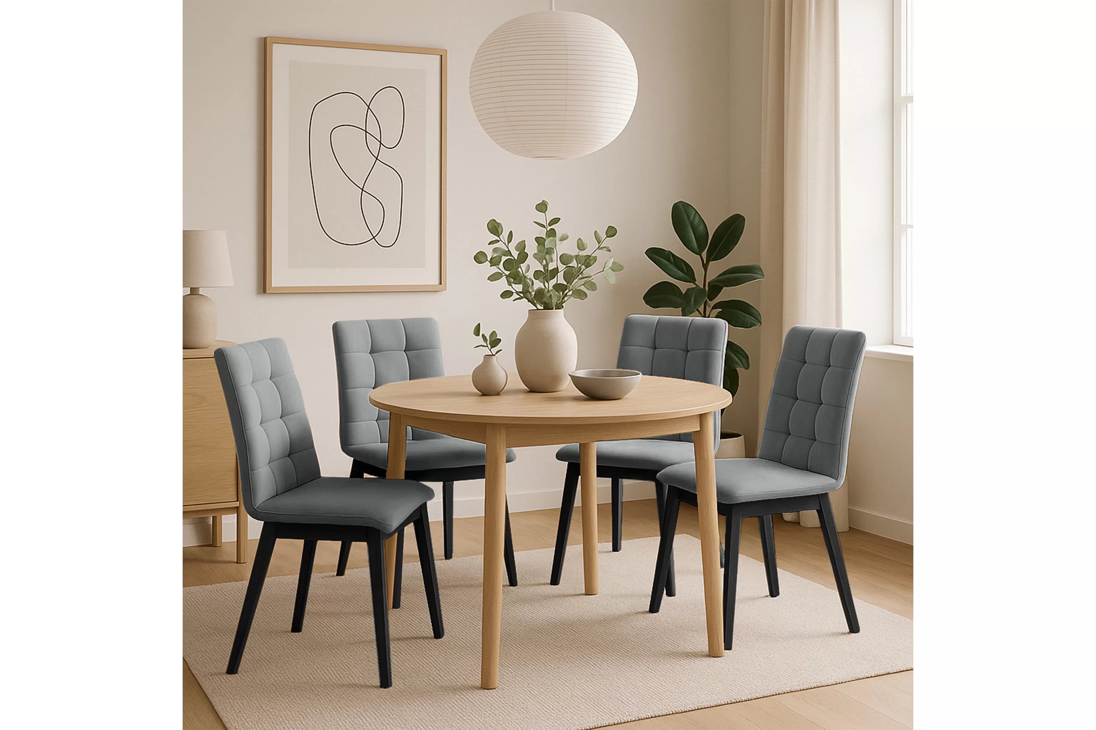 Jedálenská stolička Platinum 4 – sivý velúr Salvador 17 / čierna Stolička drevená Platinum 4 z tapicerowanym siedziskiem - šedý Salvador 17 / čierny nožičky