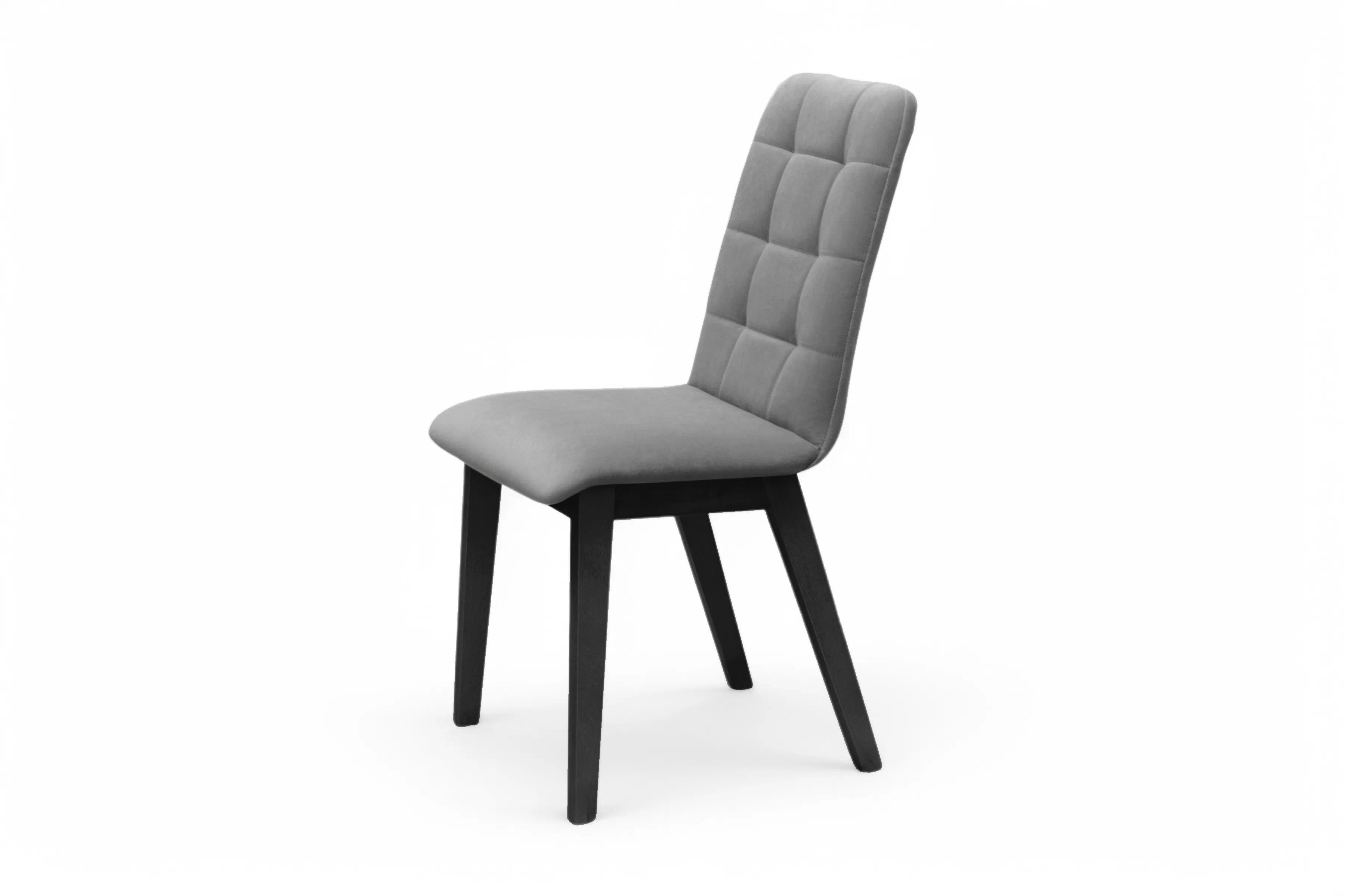 Jedálenská stolička Platinum 4 – sivý velúr Salvador 17 / čierna Stolička drevená Platinum 4 z tapicerowanym siedziskiem - šedý Salvador 17 / čierny nožičky