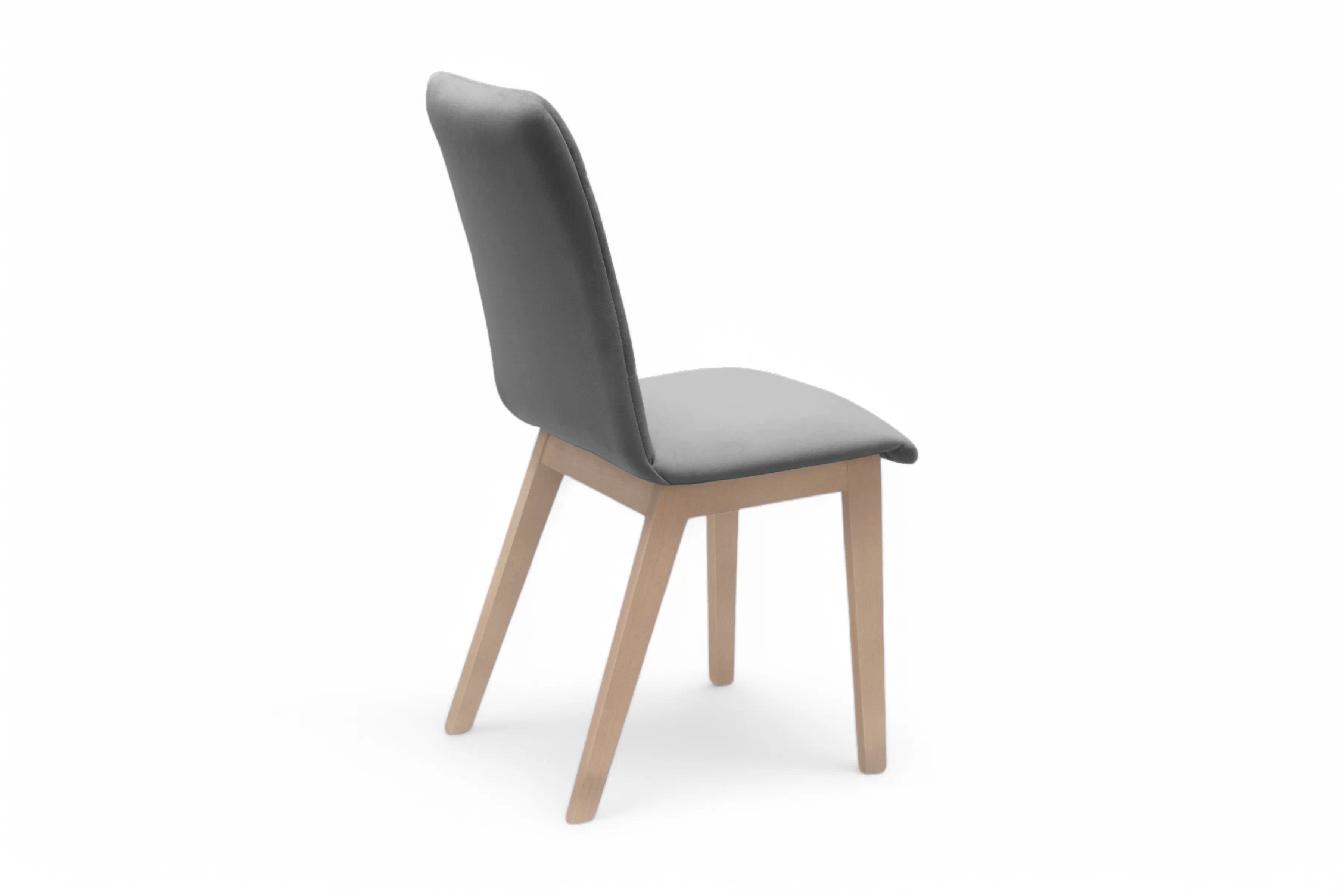 Jedálenská stolička Platinum 4 – sivý velúr Salvador 17 / buk Stolička drevená Platinum 4 z tapicerowanym siedziskiem - šedý Salvador 17 / nožičky buk