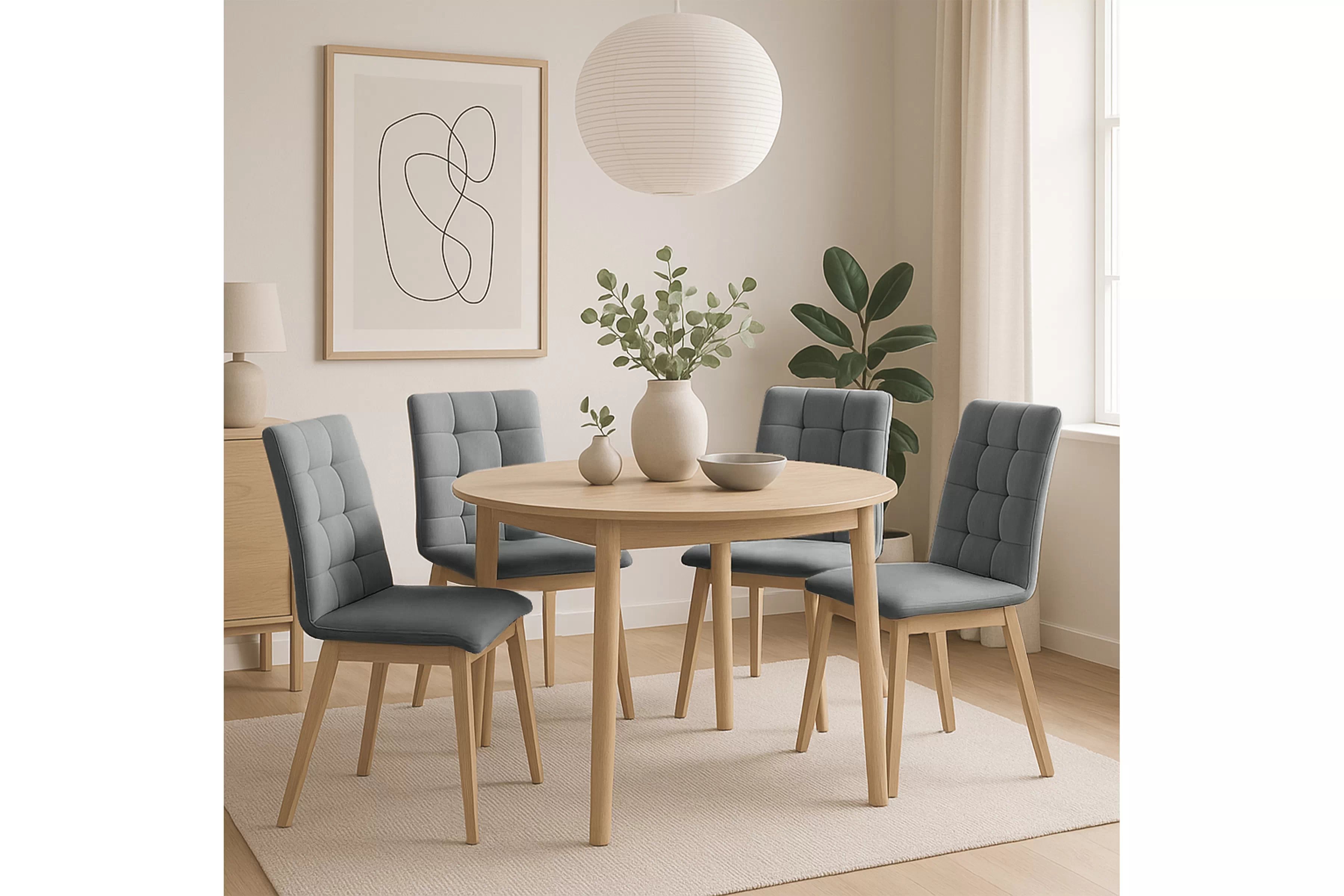 Jedálenská stolička Platinum 4 – sivý velúr Salvador 17 / buk Stolička drevená Platinum 4 z tapicerowanym siedziskiem - šedý Salvador 17 / nožičky buk