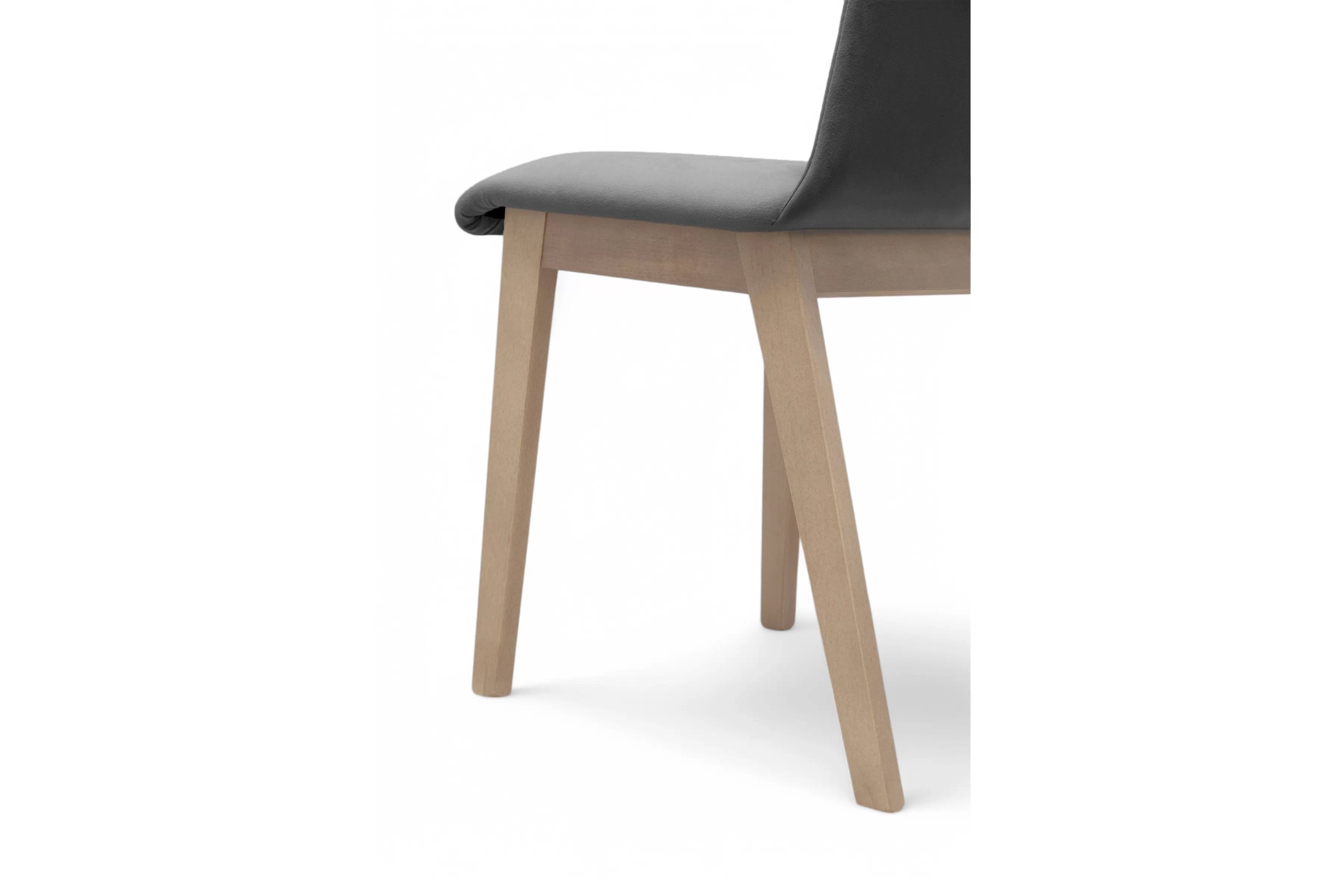 Jedálenská stolička Platinum 4 – sivý velúr Salvador 17 / buk Stolička drevená Platinum 4 z tapicerowanym siedziskiem - šedý Salvador 17 / nožičky buk