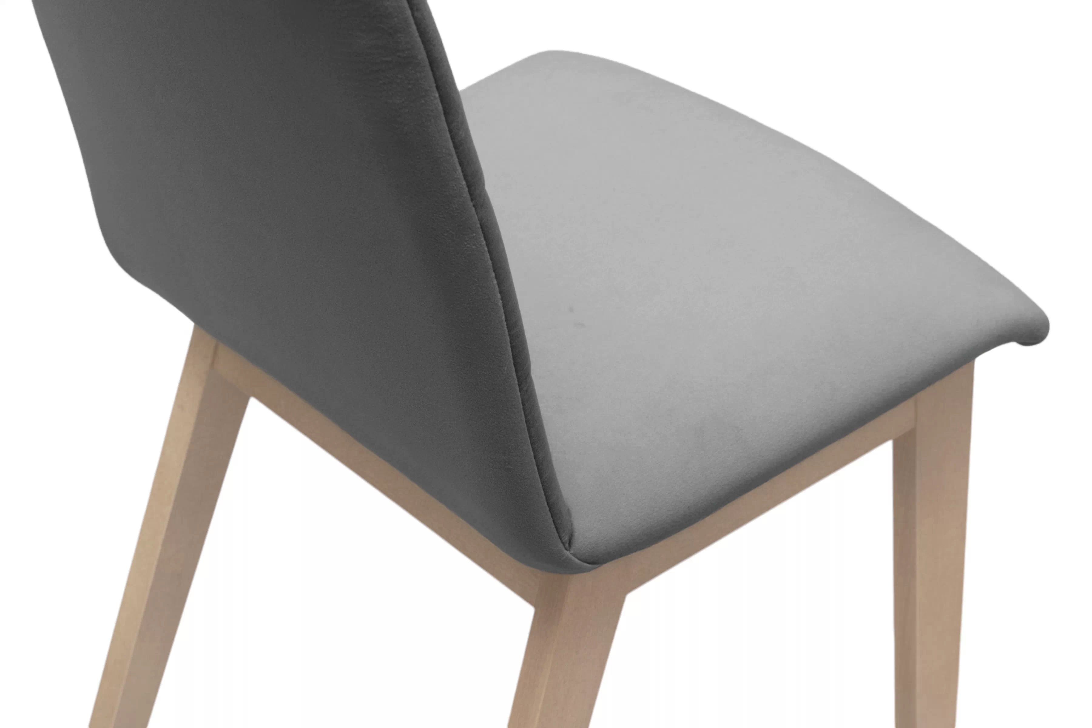 Jedálenská stolička Platinum 4 – sivý velúr Salvador 17 / buk Stolička drevená Platinum 4 z tapicerowanym siedziskiem - šedý Salvador 17 / nožičky buk