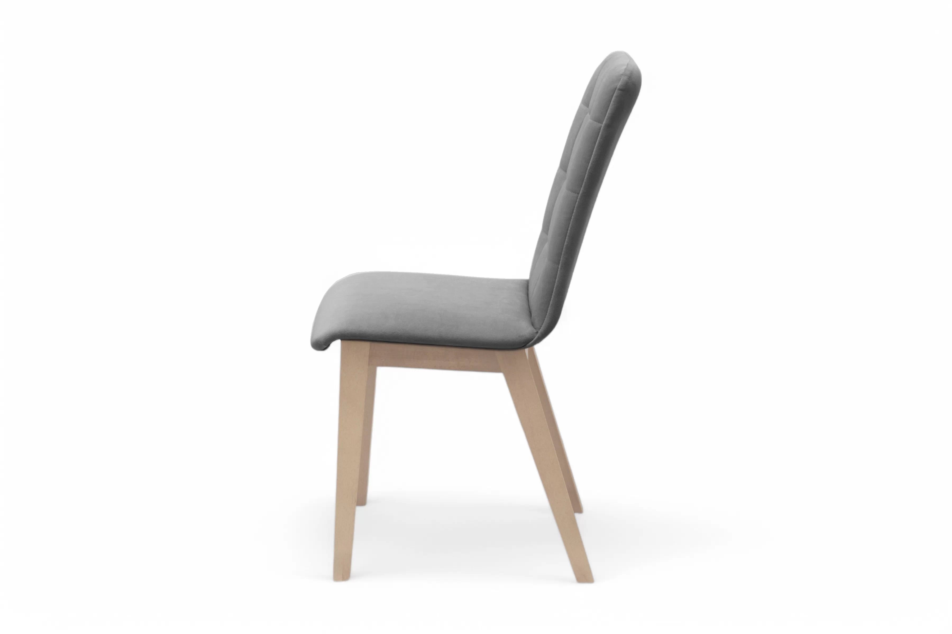 Jedálenská stolička Platinum 4 – sivý velúr Salvador 17 / buk Stolička drevená Platinum 4 z tapicerowanym siedziskiem - šedý Salvador 17 / nožičky buk