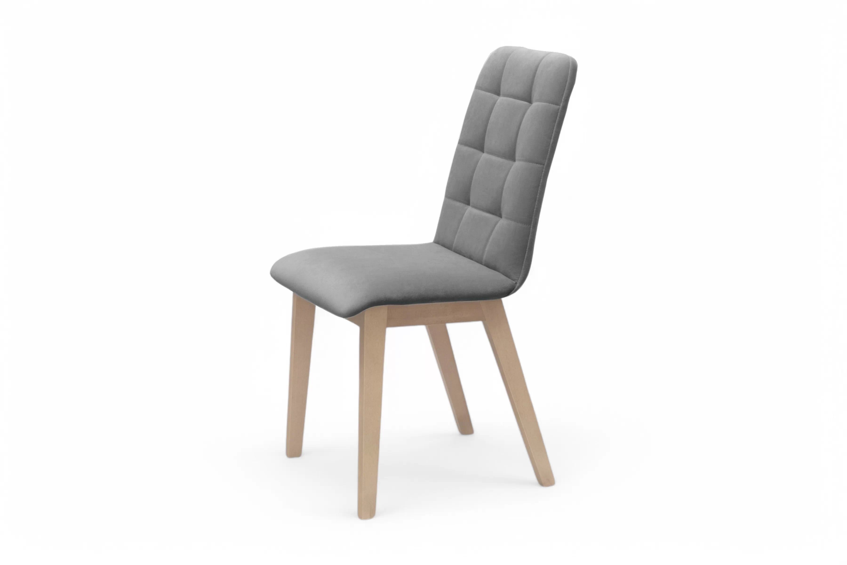 Jedálenská stolička Platinum 4 – sivý velúr Salvador 17 / buk Stolička drevená Platinum 4 z tapicerowanym siedziskiem - šedý Salvador 17 / nožičky buk