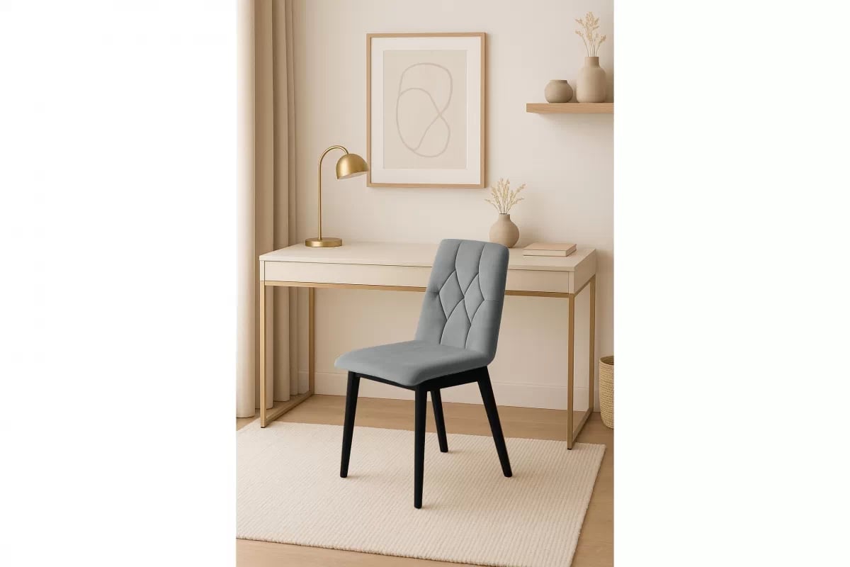 Jedálenská stolička Platinum 5 - šedý Salvador 17 / čierne nožičky Stolička drevená Platinum 5 z tapicerowanym siedziskiem - šedý Salvador 17 / čierny nožičky