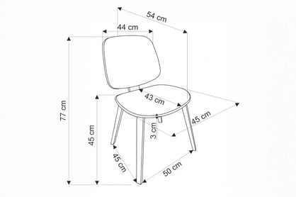 Drevená stolička Ravo s čalúneným sedadlom - šedá / orech / čierna Stolička drevená Ravo z tapicerowanym siedziskiem - popol / orech / čierny
