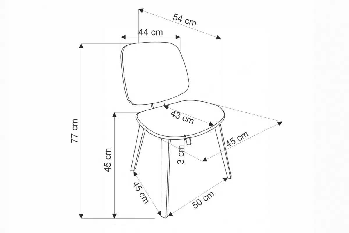 Drevená stolička Ravo s čalúneným sedadlom - šedá / orech / čierna Stolička drevená Ravo z tapicerowanym siedziskiem - popol / orech / čierny