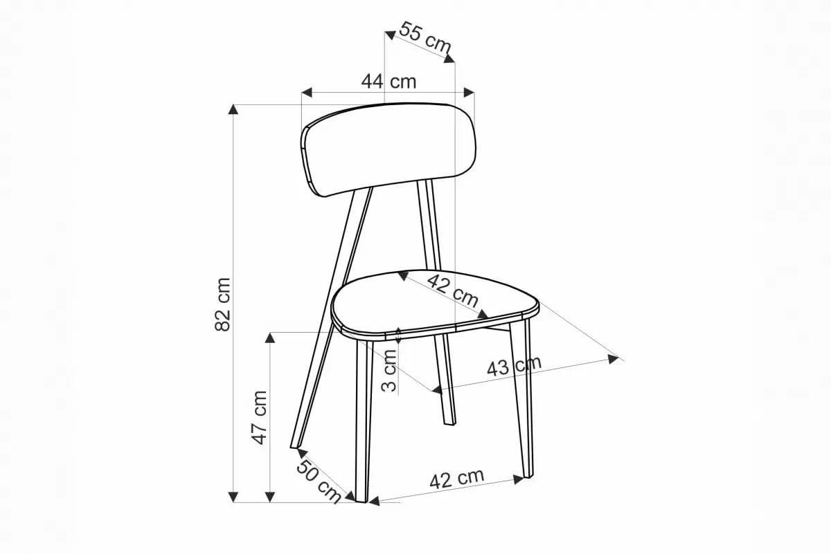 Drevená stolička Zivo s čalúneným sedadlom - sivá pletenina Serta 12 / čierna Stolička drevená Zivo z tapicerowanym siedziskiem - popielata plecionka Serta 12 / čierny