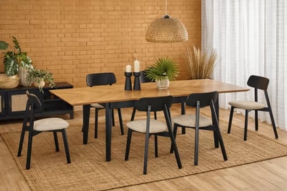 Drevená stolička Zivo s čalúneným sedadlom - sivá pletenina Serta 12 / čierna Stolička drevená Zivo z tapicerowanym siedziskiem - popielata plecionka Serta 12 / čierny