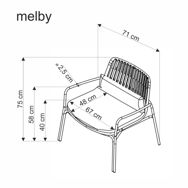 Relaxační křeslo Melby - bílá podnož / popelavé čalounění židle ogrodowe mebly - bílá / popelavá