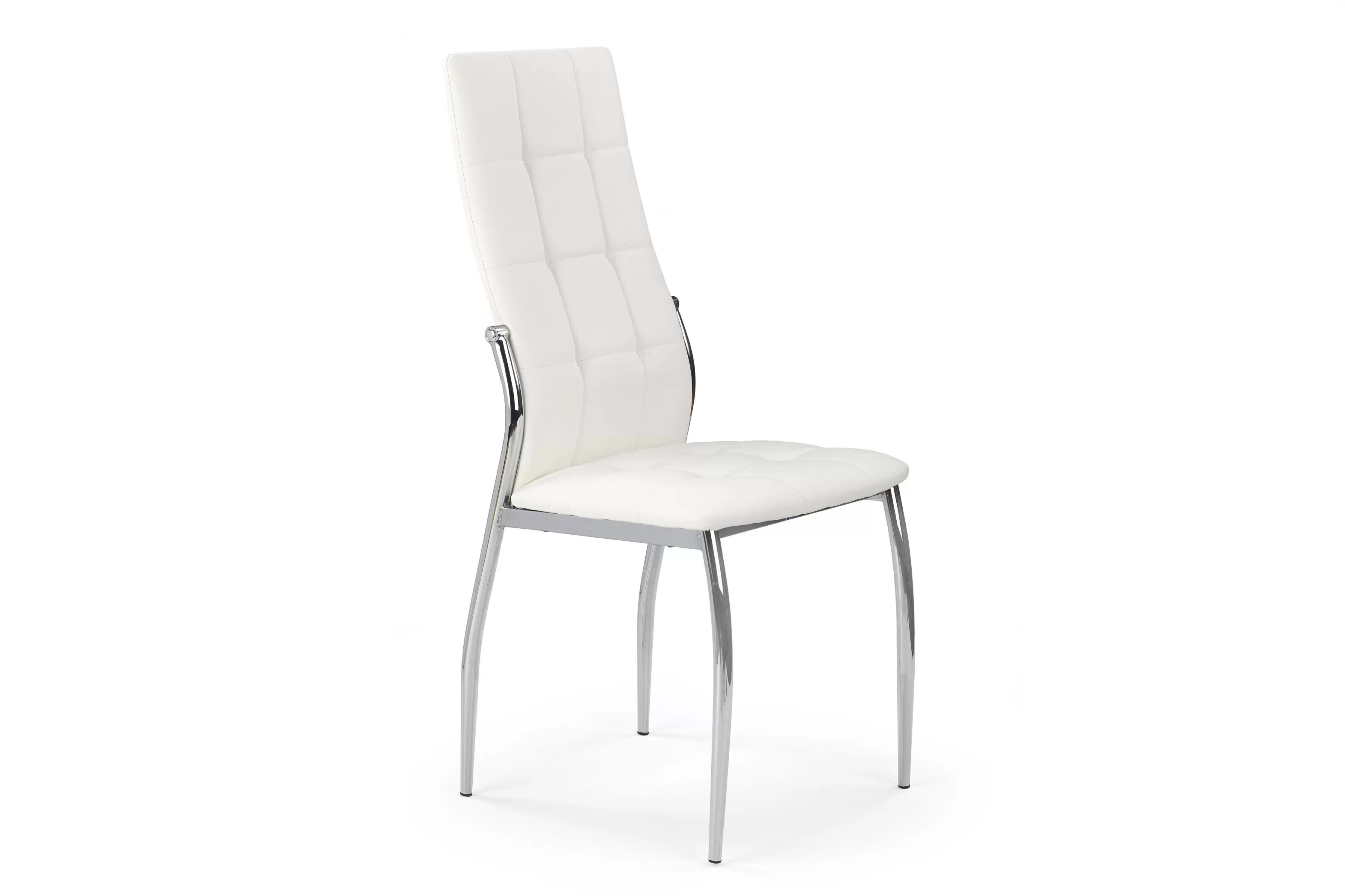 Čalúnená stolička K209 - biela ekokoža Stolička čalouněné K209 z metalowymi nogami - Biely