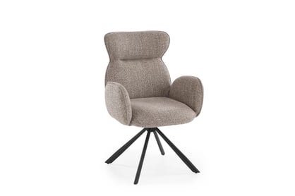 Čalouněná otočná židle Sofel - béžová / černé nohy