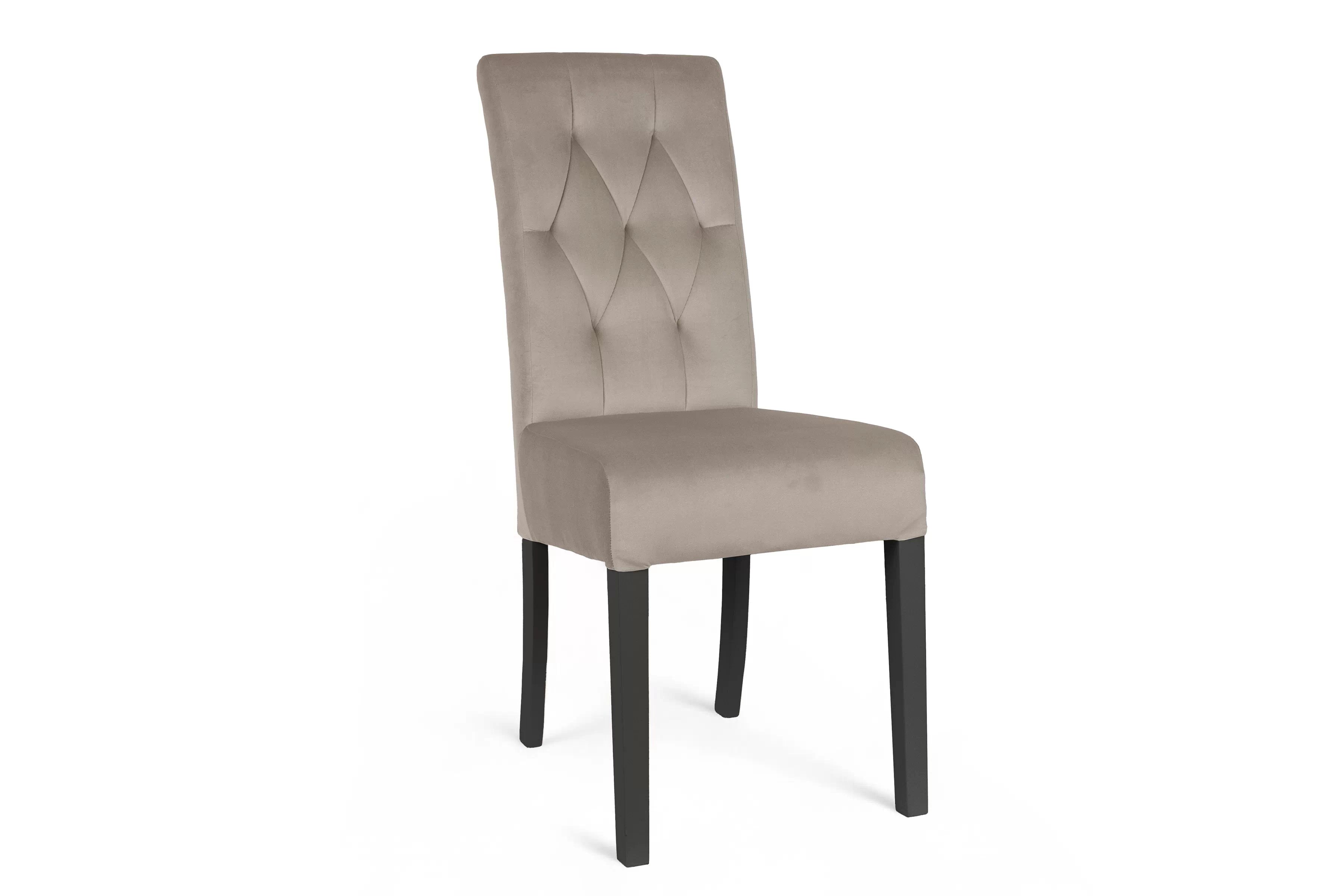 Jedálenská stolička Castello 5 - béžový velúr Salvador 02 / čierna Stolička čalúnená Castello 5 z drewnianymi nogami - Béžová Salvador 02 / čierny nožičky