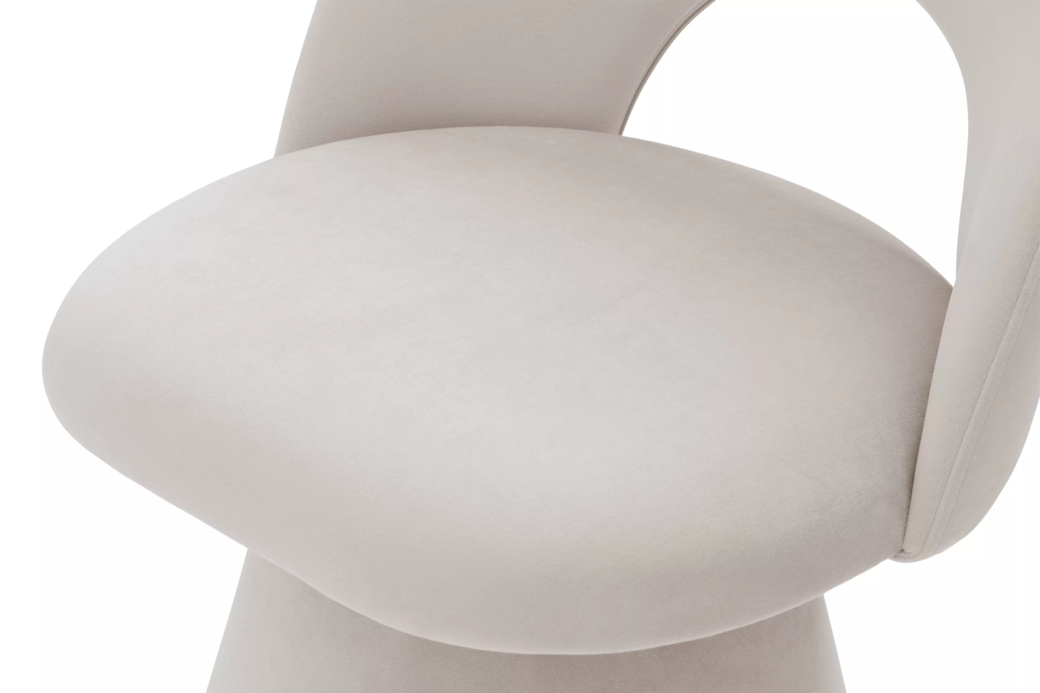 Čalouněná jídelní židle Aveliro s křesílkovým sedákem - béžový hydrofobní samet Salvador 1 židle čalouněné Aveliro kubelkowe - bezowe hydrofobowe Salvador 1 