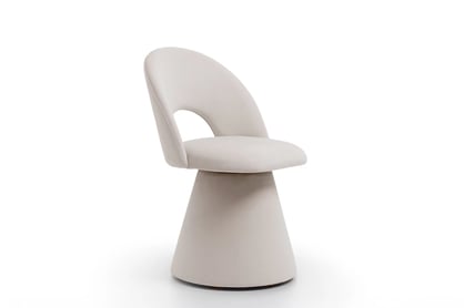 Čalouněná jídelní židle Aveliro s křesílkovým sedákem - béžový hydrofobní samet Salvador 1