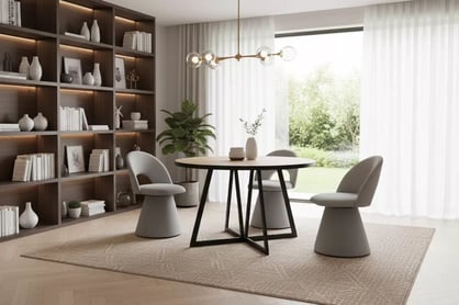 Čalouněná jídelní židle Aveliro s područkami - šedý hydrofobní samet Salvador 17 židle čalouněné Aveliro kubelkowe - šedá samet hydrofobní  Salvador 17