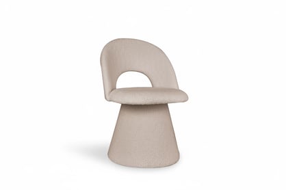 Čalouněná otočná skořepinová židle Aveliro Spin - béžová bouclé Catch Me 02