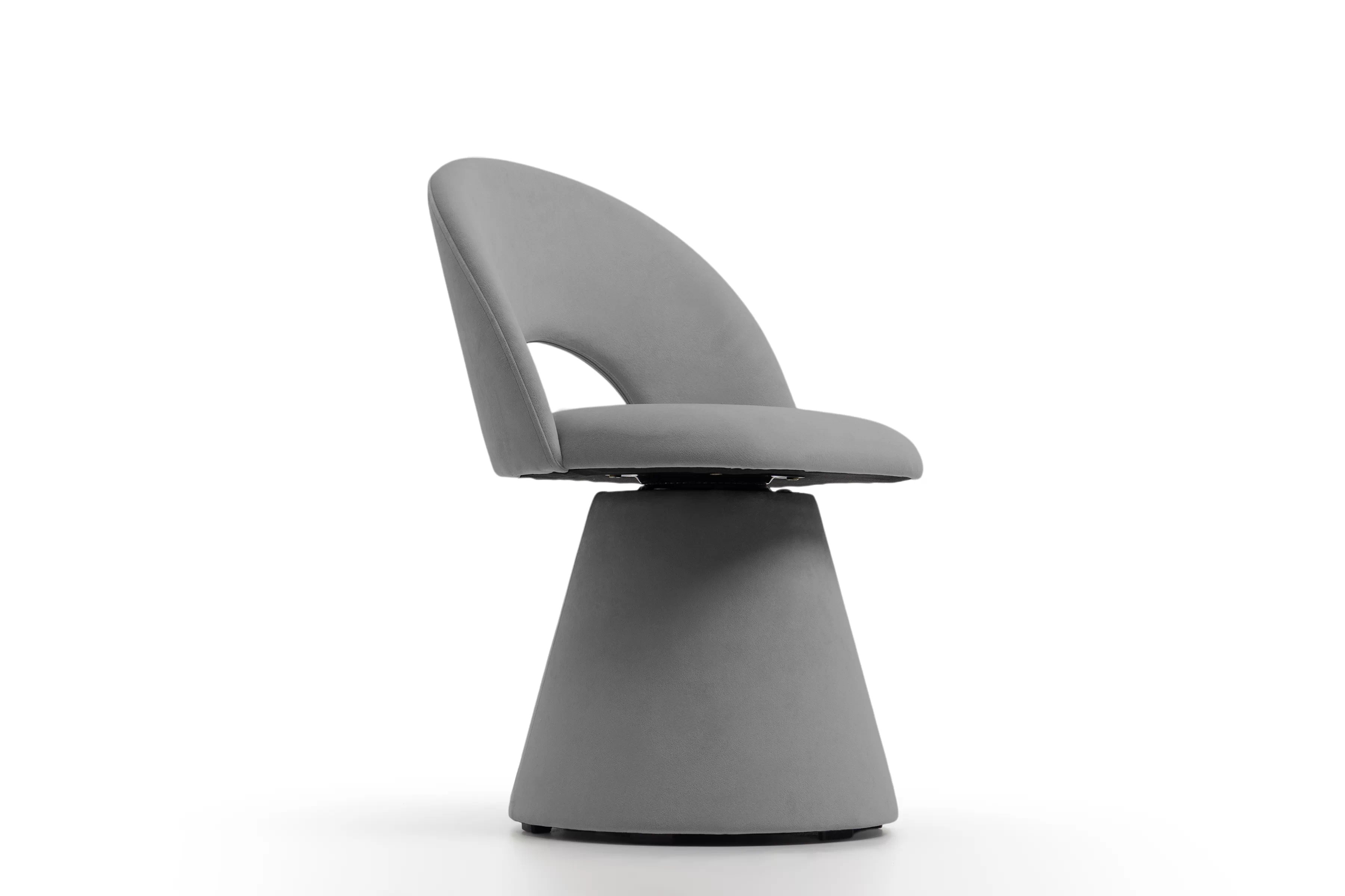 Čalouněná otočná skořepinová židle Aveliro Spin - šedý hydrofobní samet Salvador 17 židle čalouněné Aveliro Spin kubelkowe obrotowe - šedá samet hydrofobní  Salvador 17