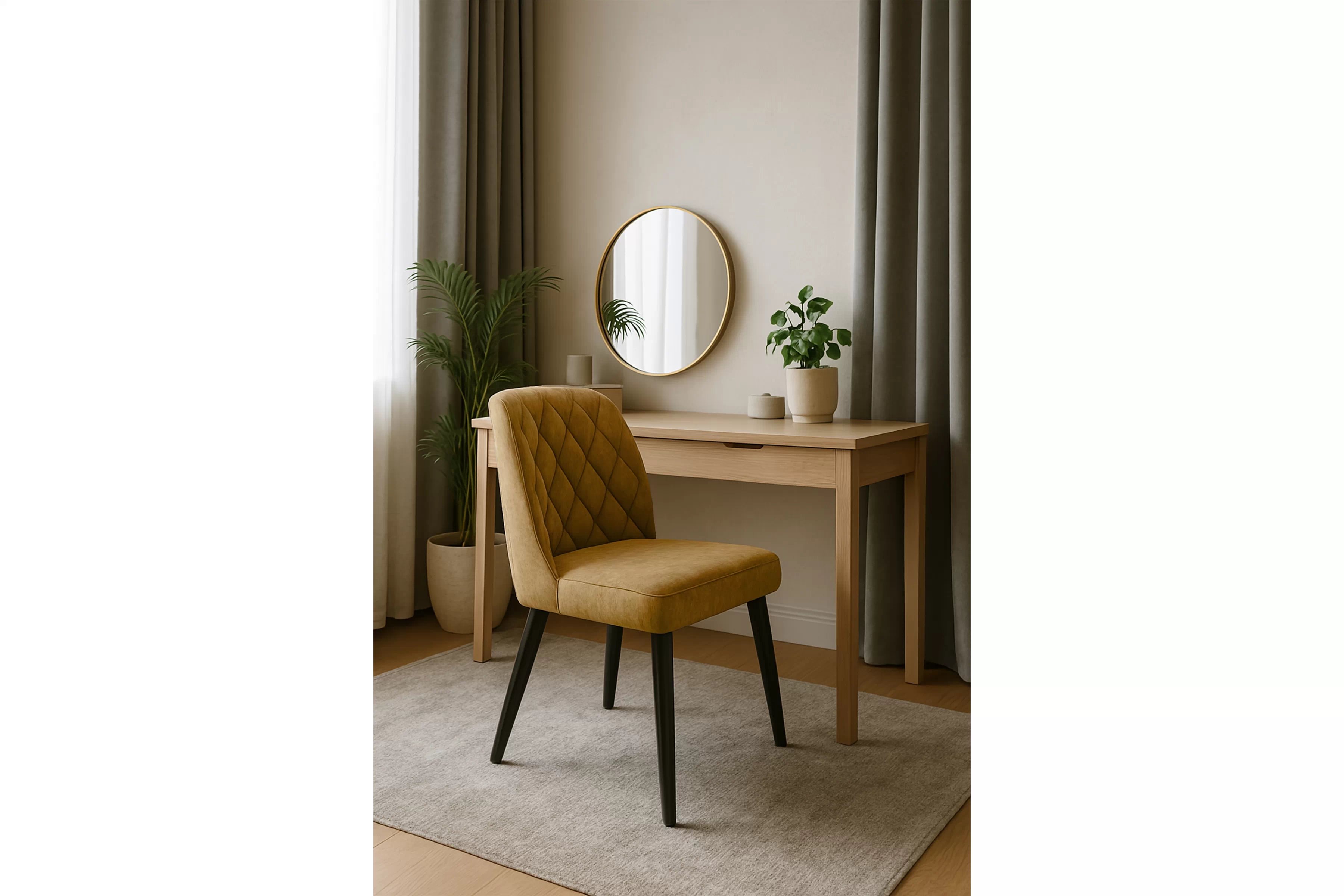 Čalouněná židle Azarro - hořčicová Zetta 296 / černé nohy židle čalouněné Azarro - hořčice Zetta 296 / černé nožičky