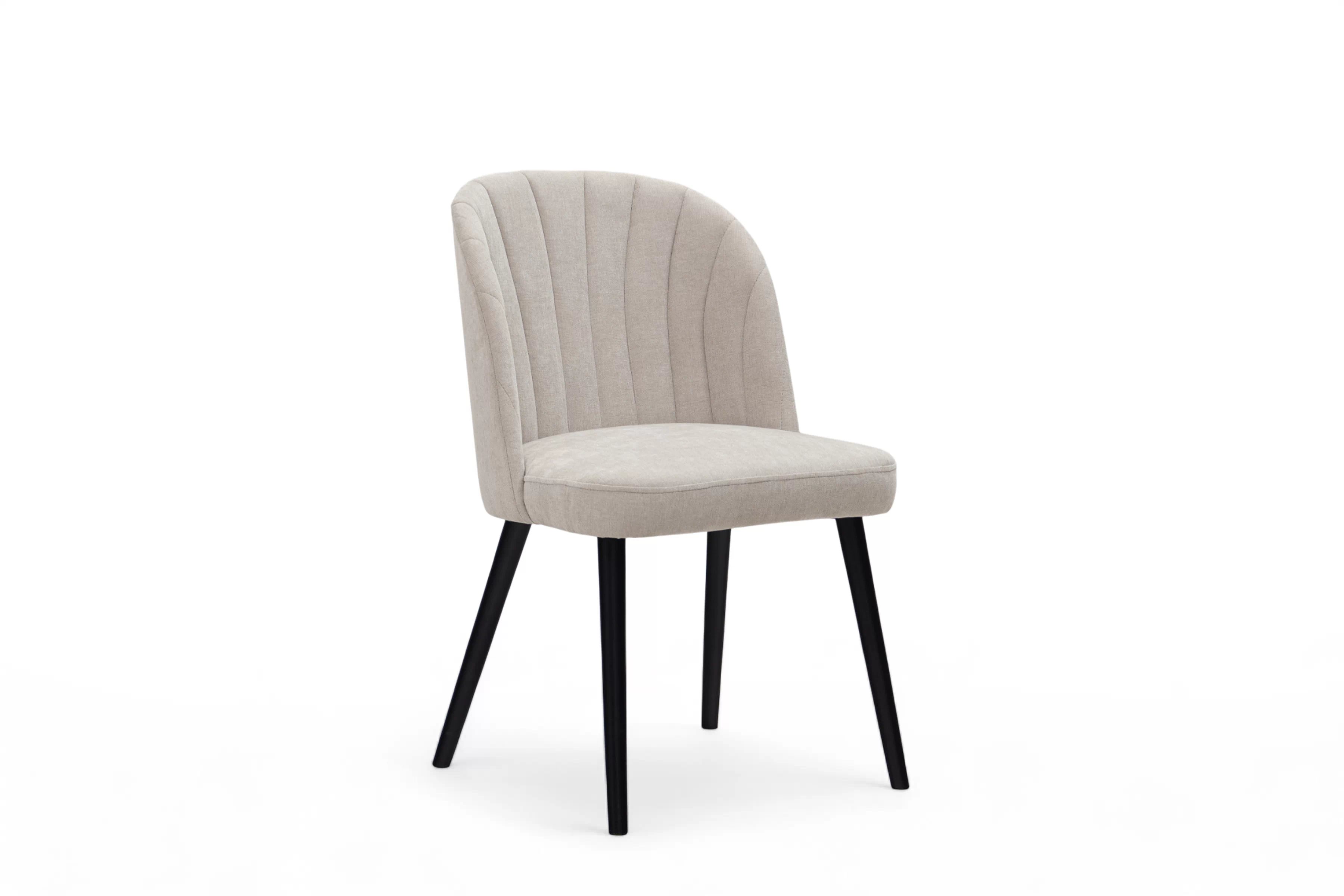 Jedálenské kreslo Azarro 2 - svetlosivá žinylka Wind 05 / čierna Stolička čalúnená Azarro 2 - svetlý šedý šenil Wind 05 / čierny nožičky