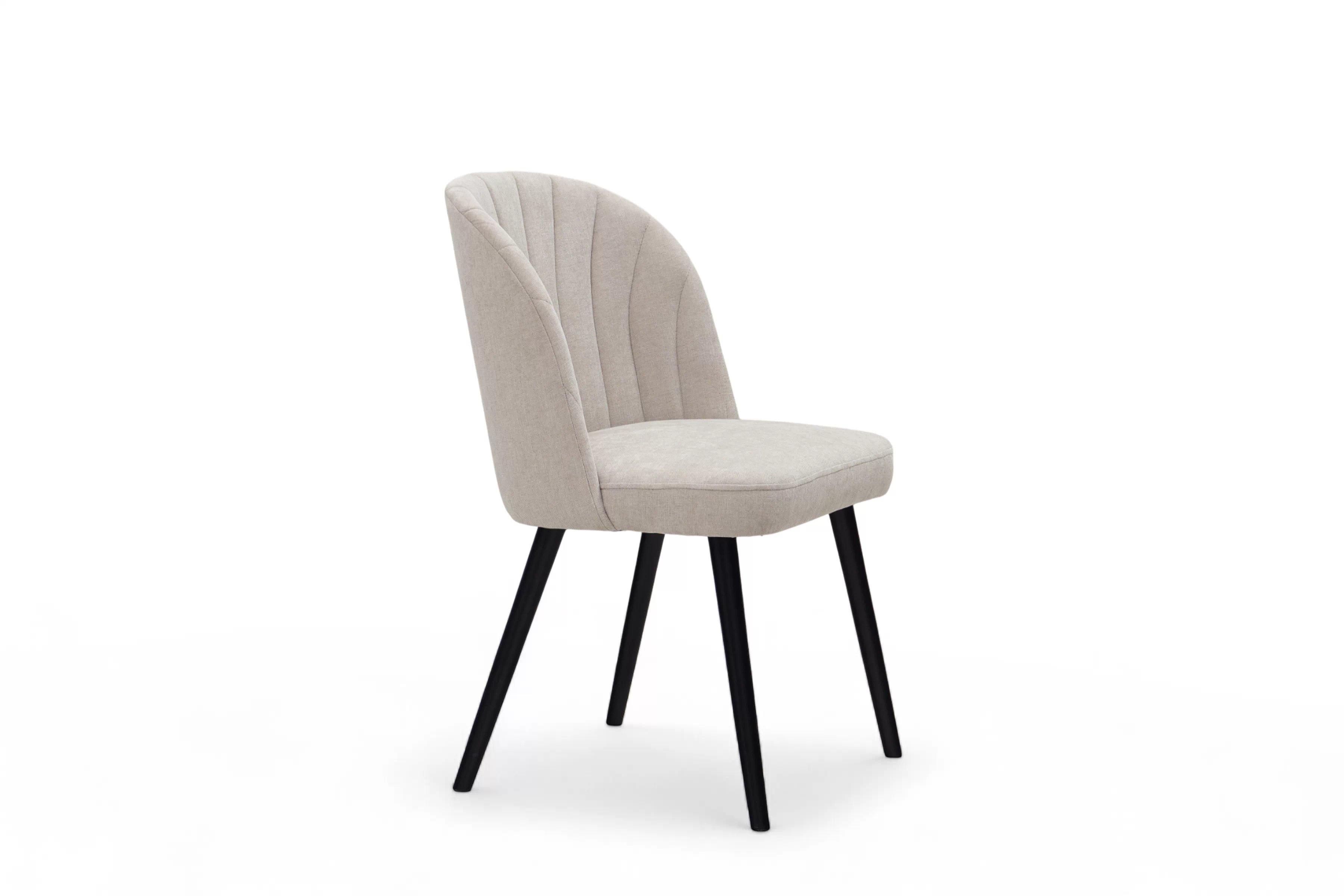 Jedálenské kreslo Azarro 2 - svetlosivá žinylka Wind 05 / čierna Stolička čalúnená Azarro 2 - svetlý šedý šenil Wind 05 / čierny nožičky