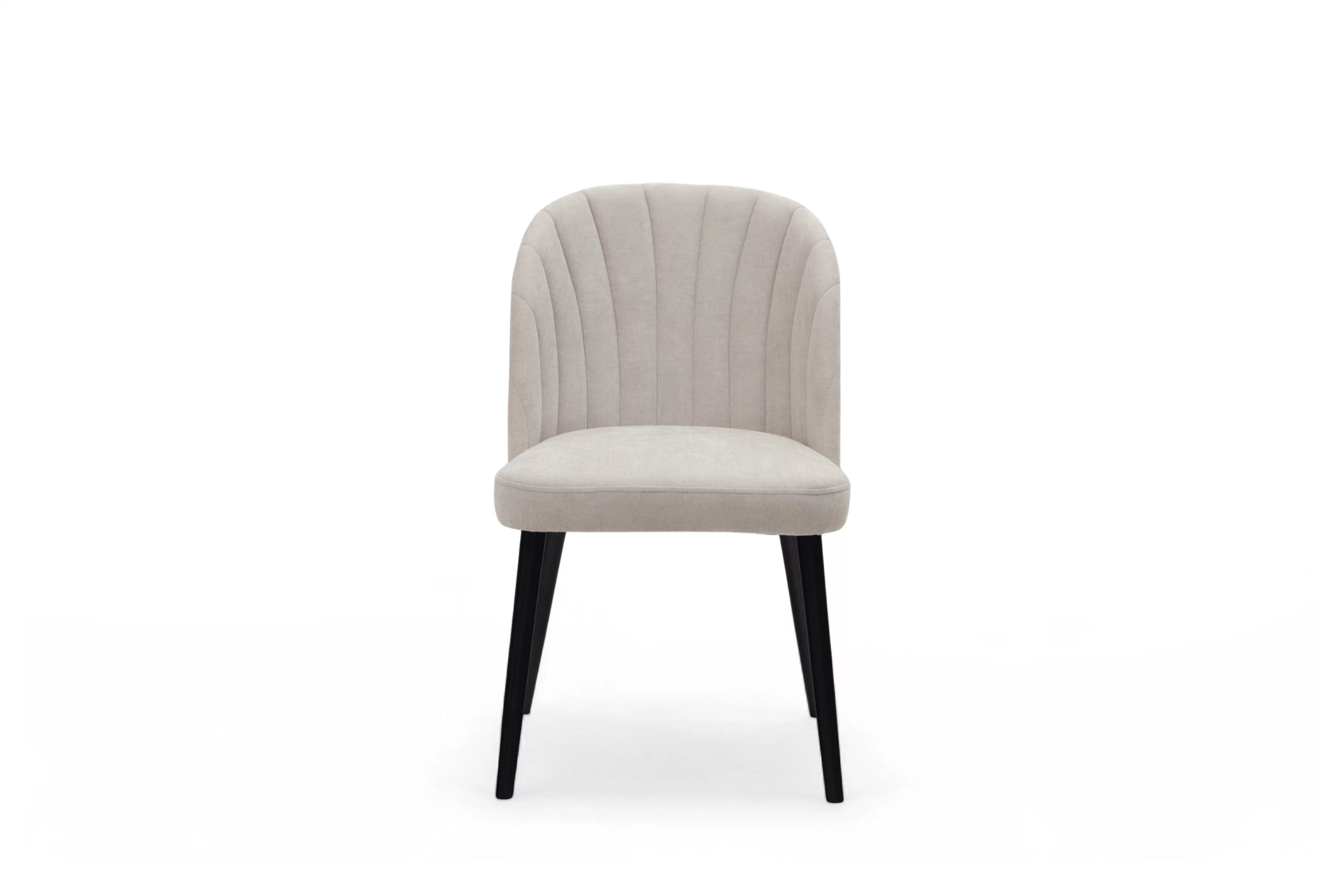 Jedálenské kreslo Azarro 2 - svetlosivá žinylka Wind 05 / čierna Stolička čalúnená Azarro 2 - svetlý šedý šenil Wind 05 / čierny nožičky