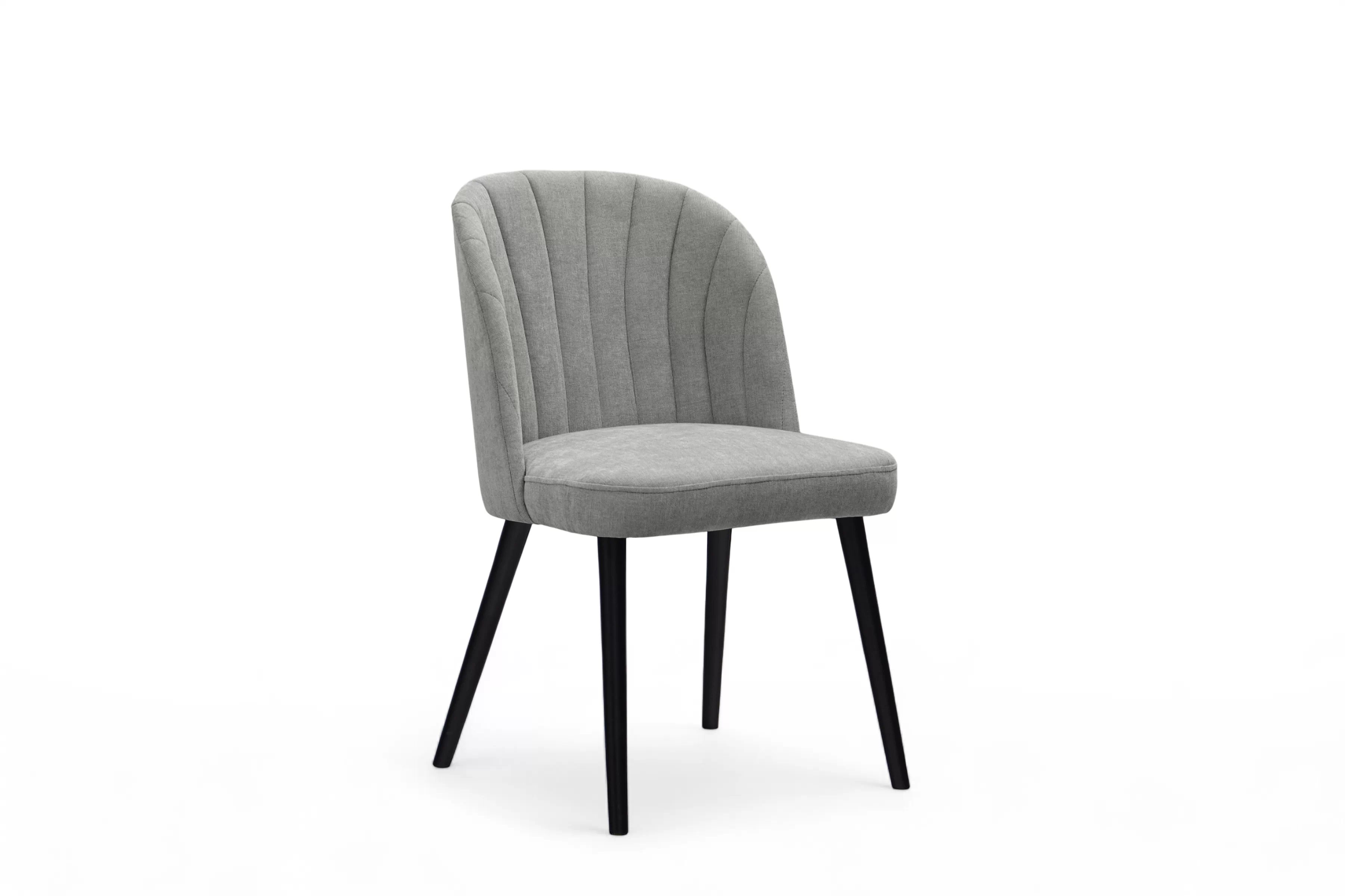 Čalúnená stolička Azarro 2 - sivý šenil Wind 90 / čierne nohy Stolička čalúnená Azarro 2 - šedý šenil Wind 90 / čierny nožičky