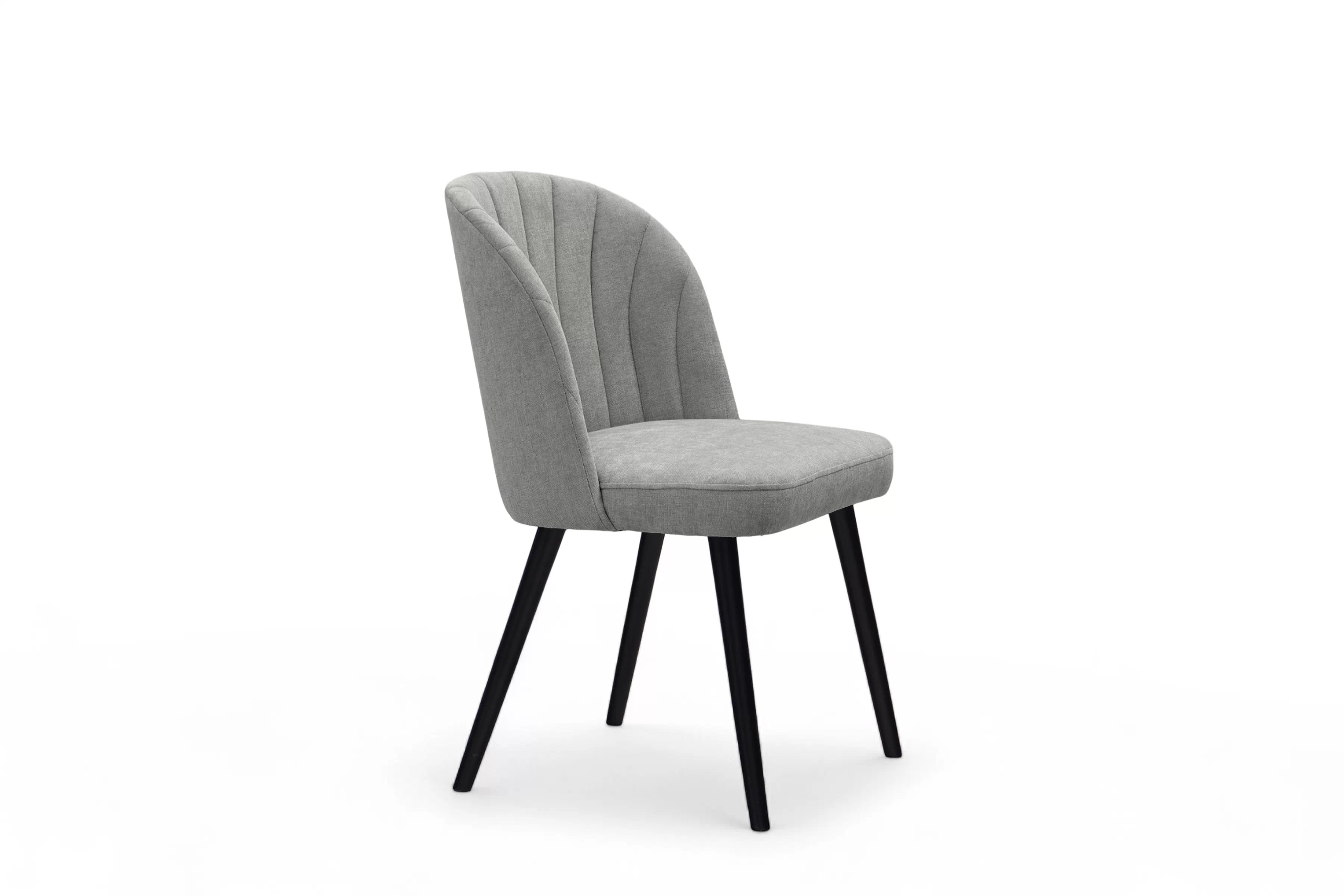 Čalúnená stolička Azarro 2 - sivý šenil Wind 90 / čierne nohy Stolička čalúnená Azarro 2 - šedý šenil Wind 90 / čierny nožičky