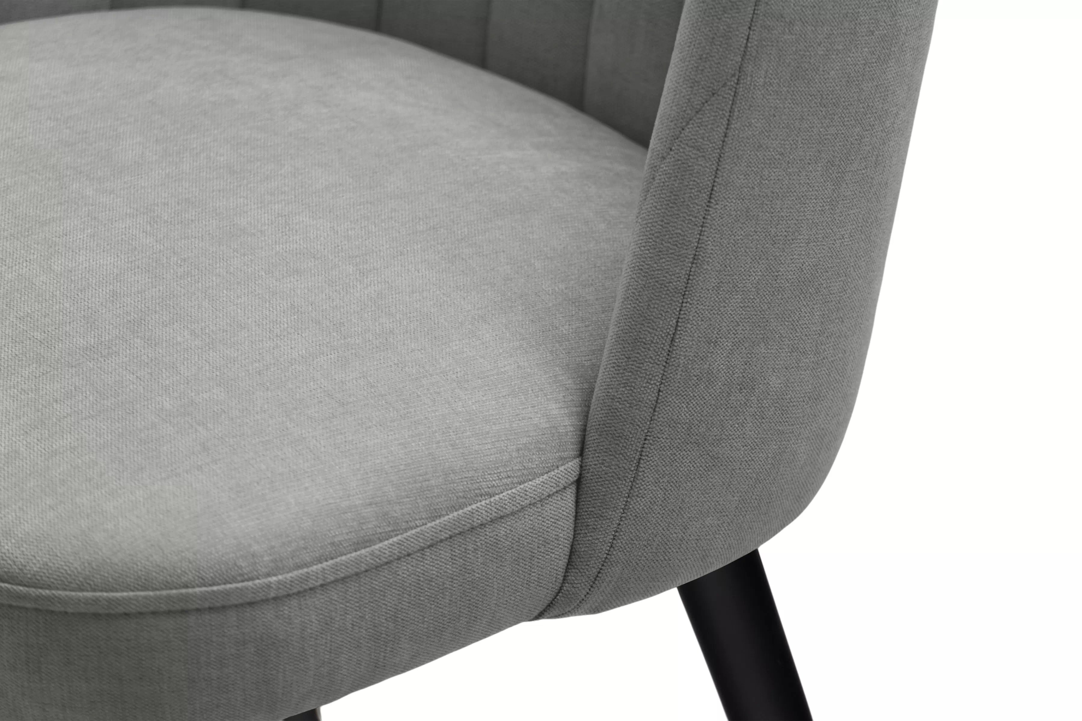 Čalúnená stolička Azarro 2 - sivý šenil Wind 90 / čierne nohy Stolička čalúnená Azarro 2 - šedý šenil Wind 90 / čierny nožičky