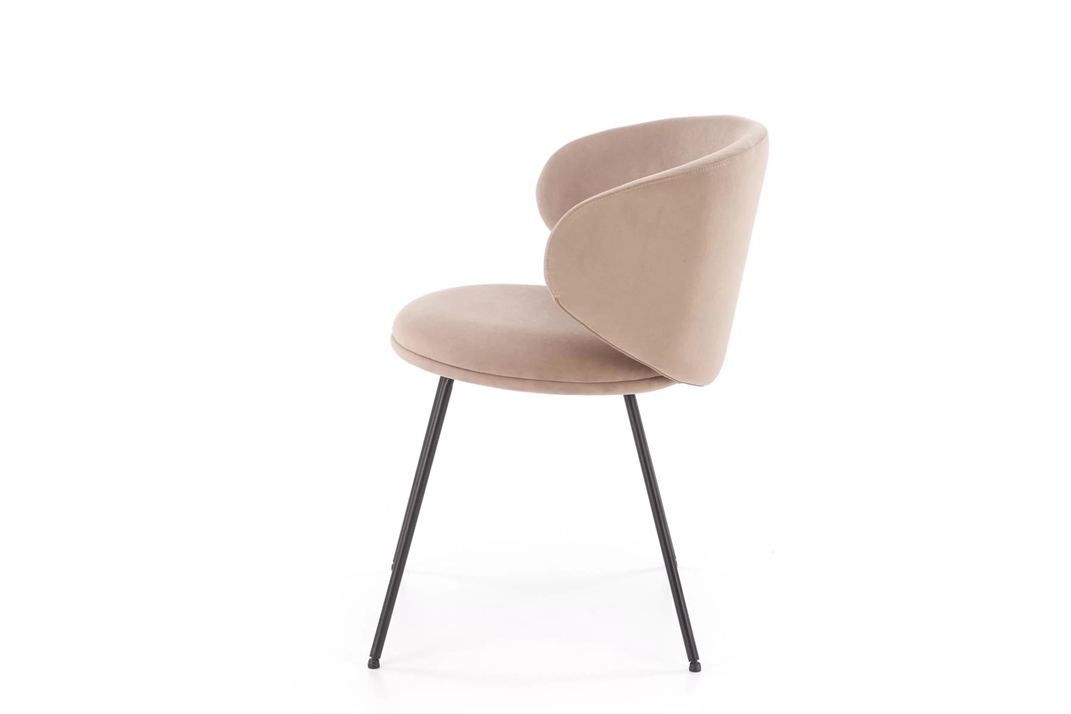 Čalúnená stolička Caleno - béžová / čierne nohy Stolička čalúnená Caleno - bezowe / čierny nožičky