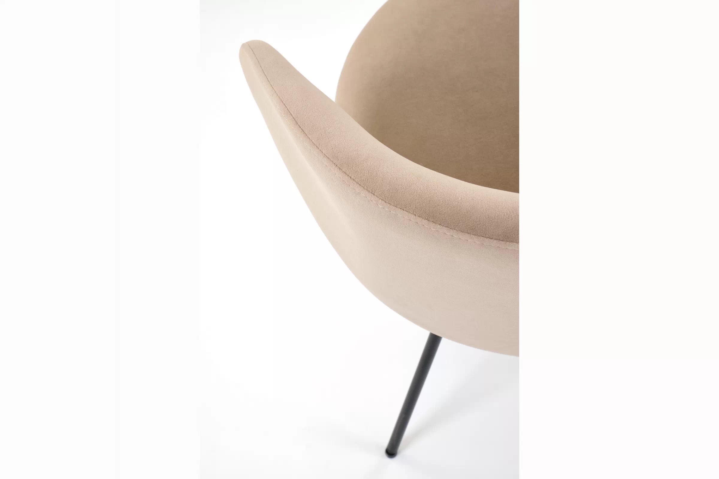 Čalúnená stolička Caleno - béžová / čierne nohy Stolička čalúnená Caleno - bezowe / čierny nožičky