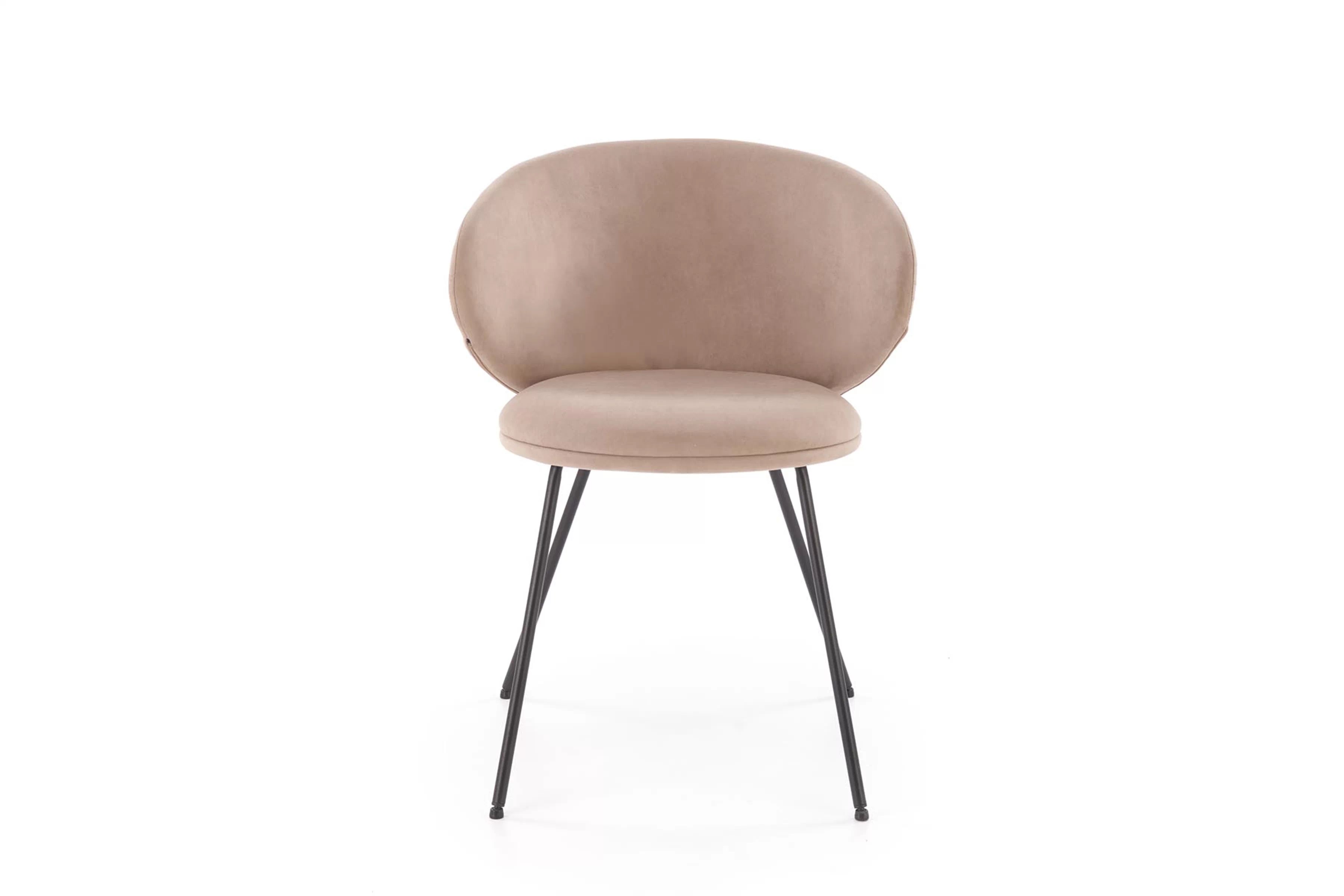 Čalúnená stolička Caleno - béžová / čierne nohy Stolička čalúnená Caleno - bezowe / čierny nožičky