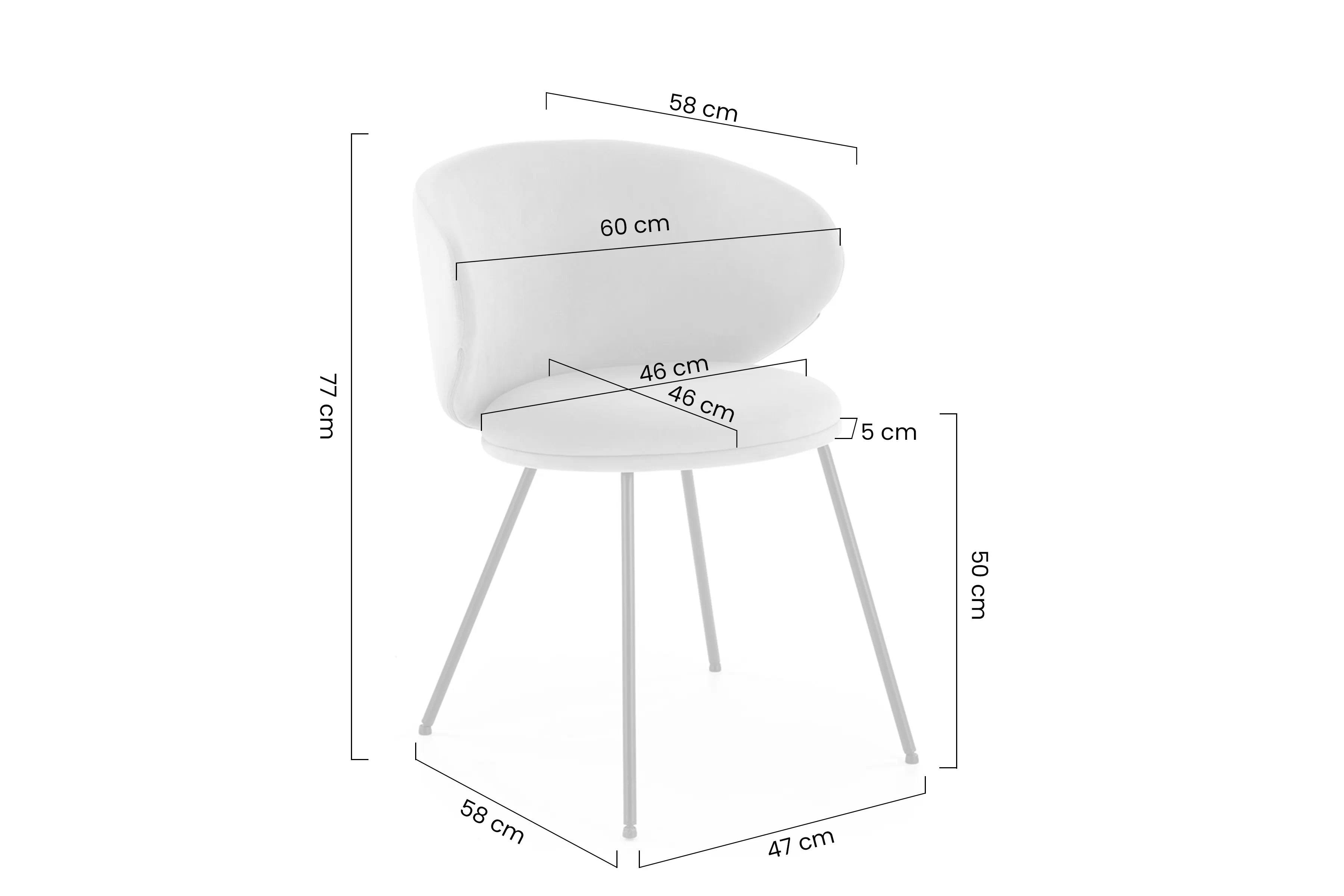 Čalúnená stolička Caleno - béžová / čierne nohy Stolička čalúnená Caleno - bezowe / čierny nožičky