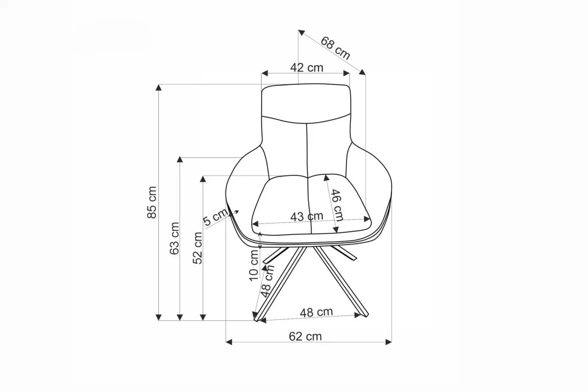 Otočná stolička čalúnená Cario - sivá pletenina Vardo 11 / čierne nohy Stolička čalúnená Cario otočna - plecionka popielata Vardo 11 / čierny nožičky