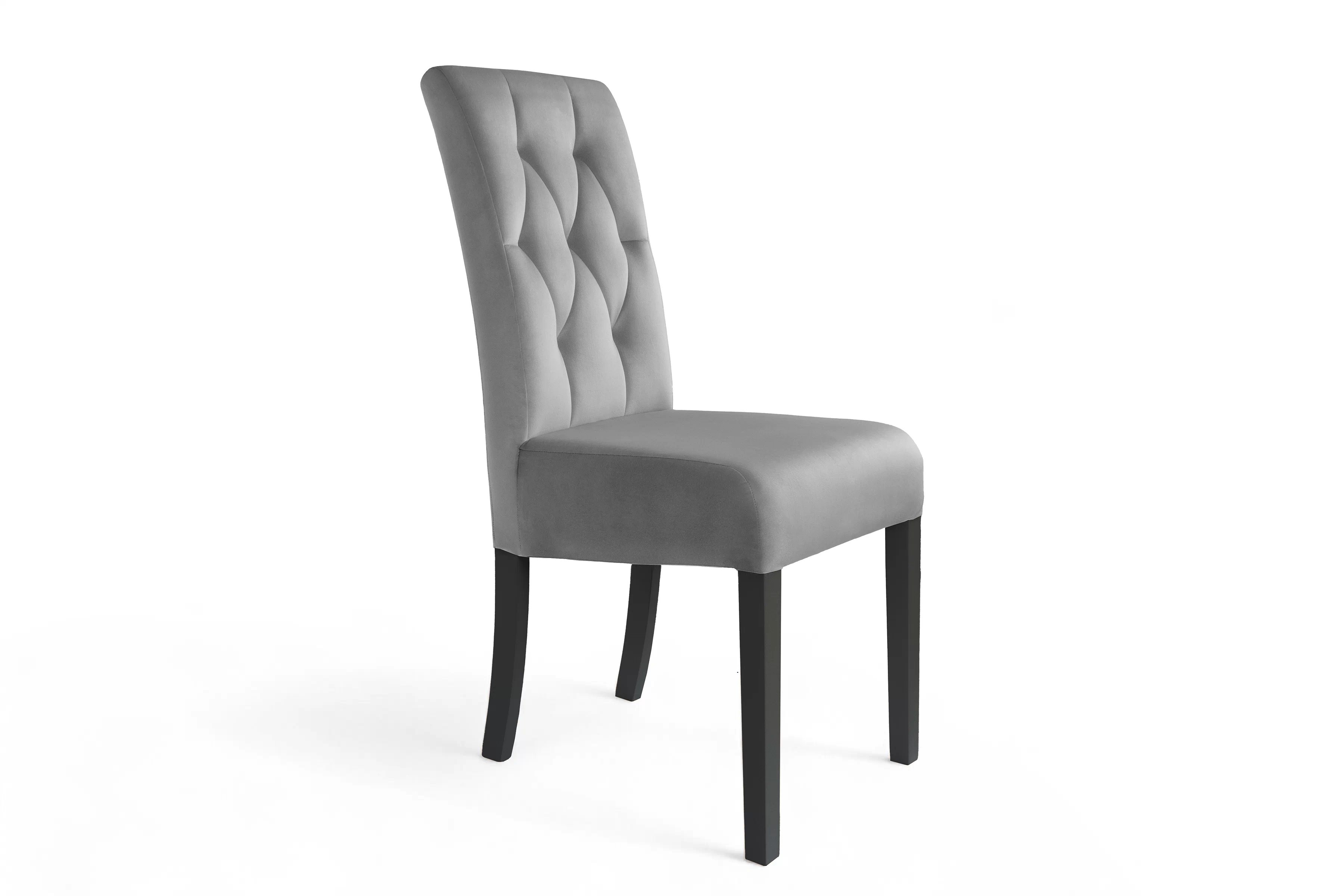 Jedálenská stolička Castello 5 - sivý velúr Salvador 17 / čierna Stolička čalúnená Castello 5 - šedý Salvador 17 / čierny nožičky