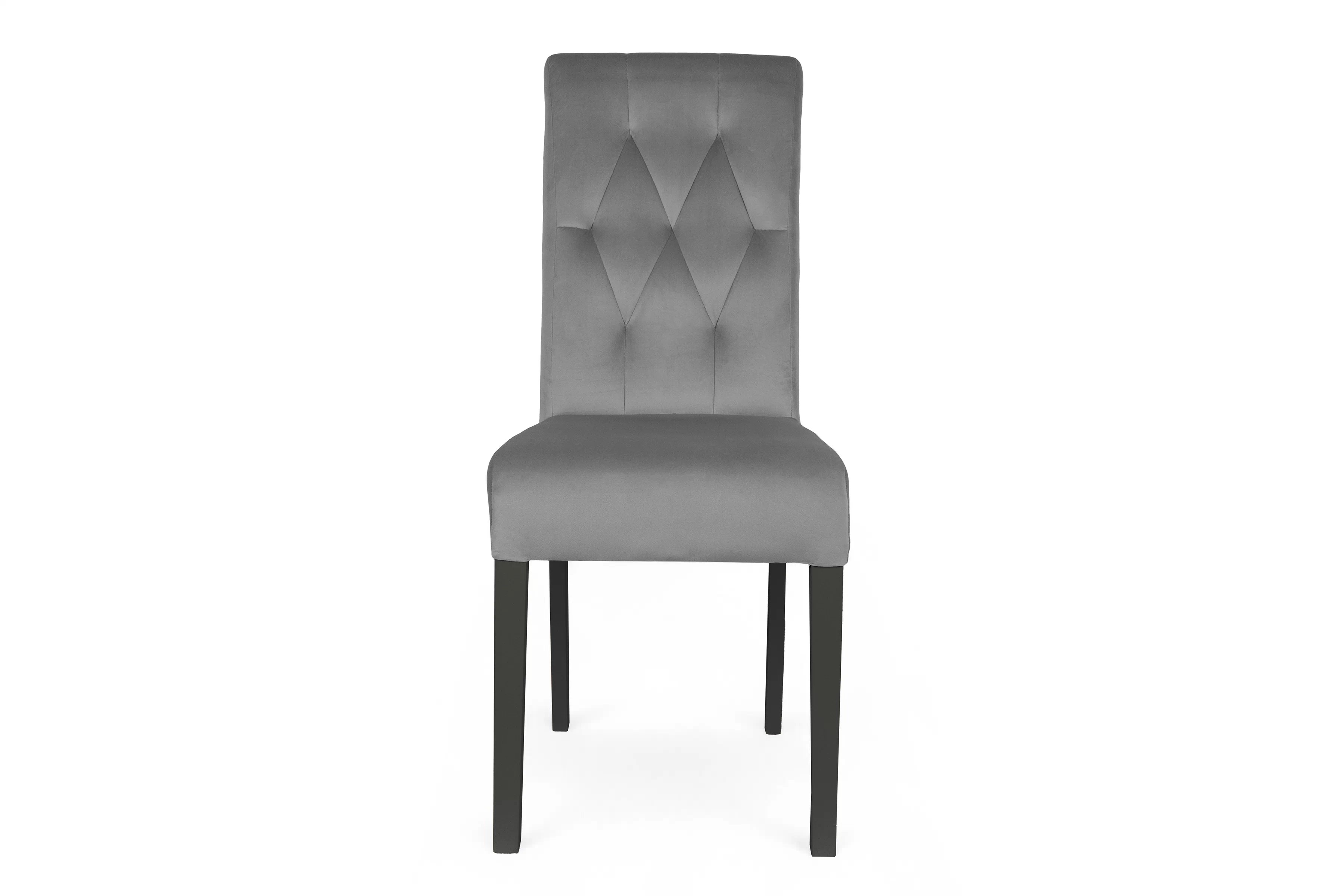 Jedálenská stolička Castello 5 - sivý velúr Salvador 17 / čierna Stolička čalúnená Castello 5 - šedý Salvador 17 / čierny nožičky