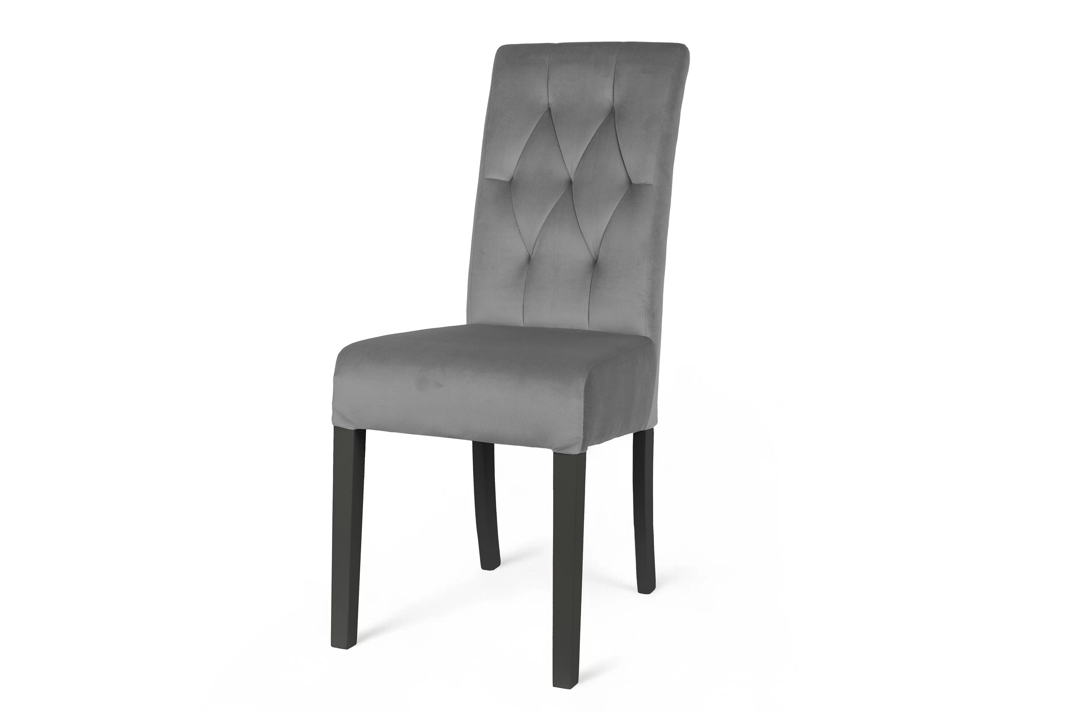 Jedálenská stolička Castello 5 - sivý velúr Salvador 17 / čierna Stolička čalúnená Castello 5 - šedý Salvador 17 / čierny nožičky