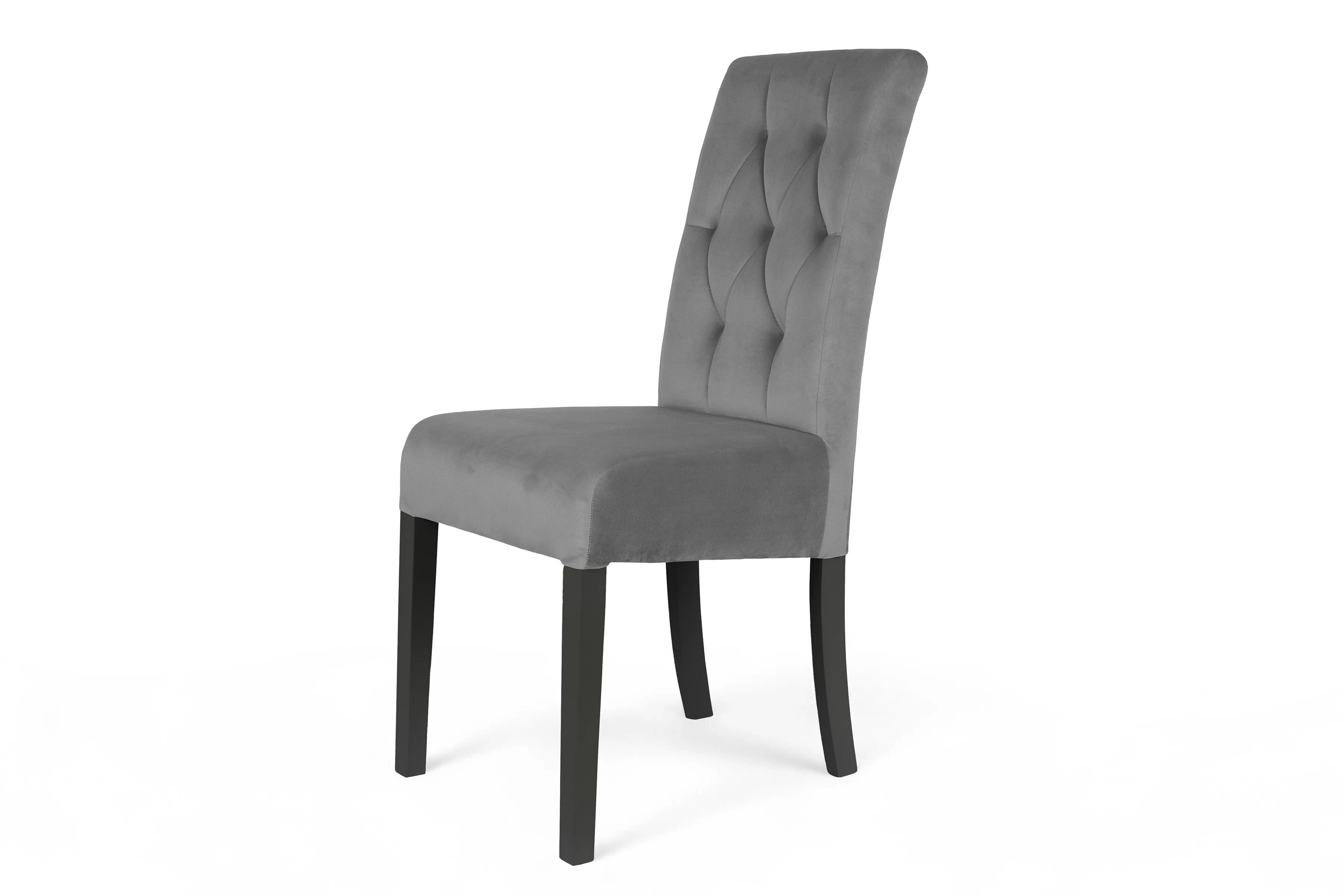 Jedálenská stolička Castello 5 - sivý velúr Salvador 17 / čierna Stolička čalúnená Castello 5 - šedý Salvador 17 / čierny nožičky