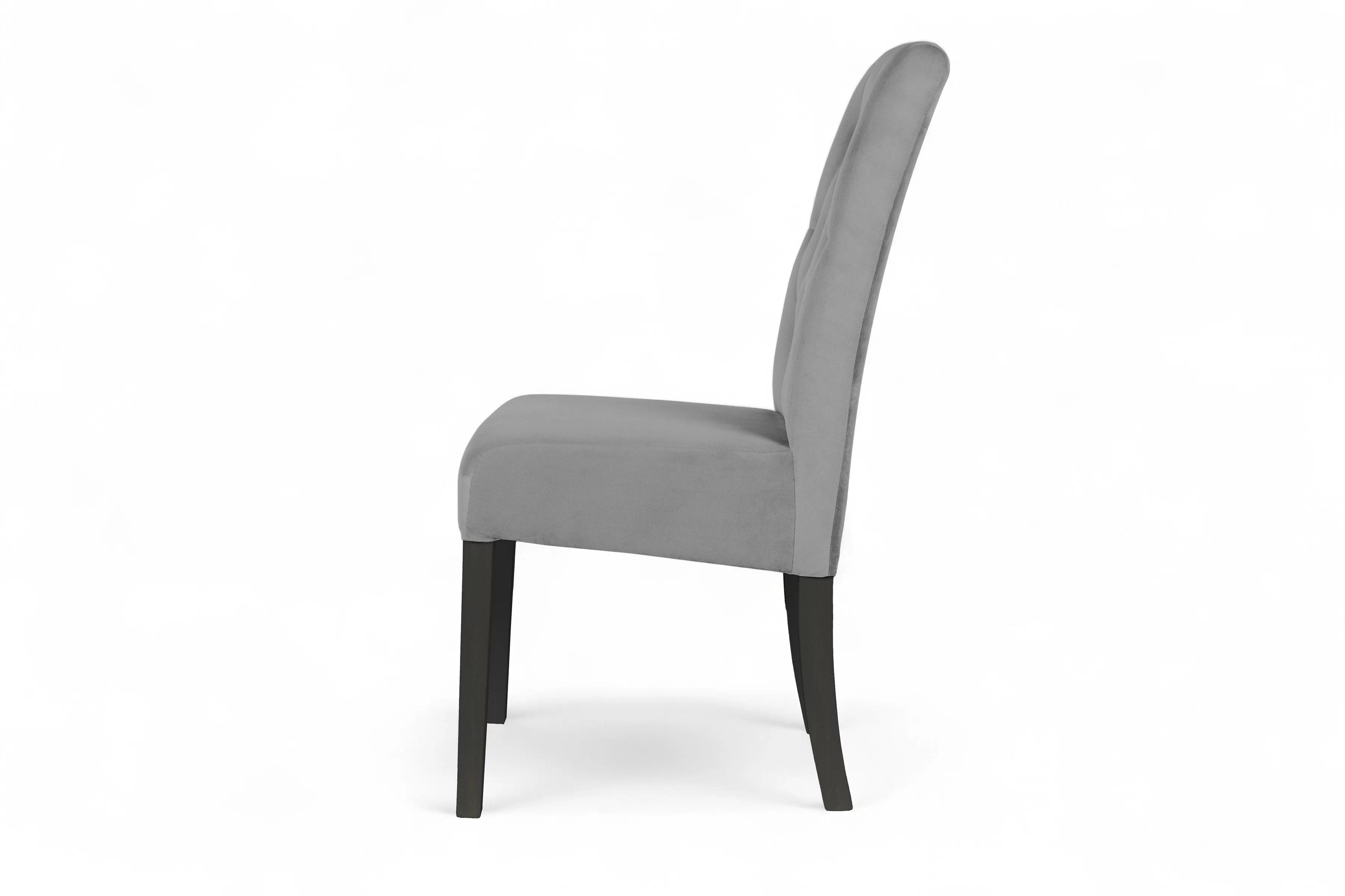 Jedálenská stolička Castello 5 - sivý velúr Salvador 17 / čierna Stolička čalúnená Castello 5 - šedý Salvador 17 / čierny nožičky