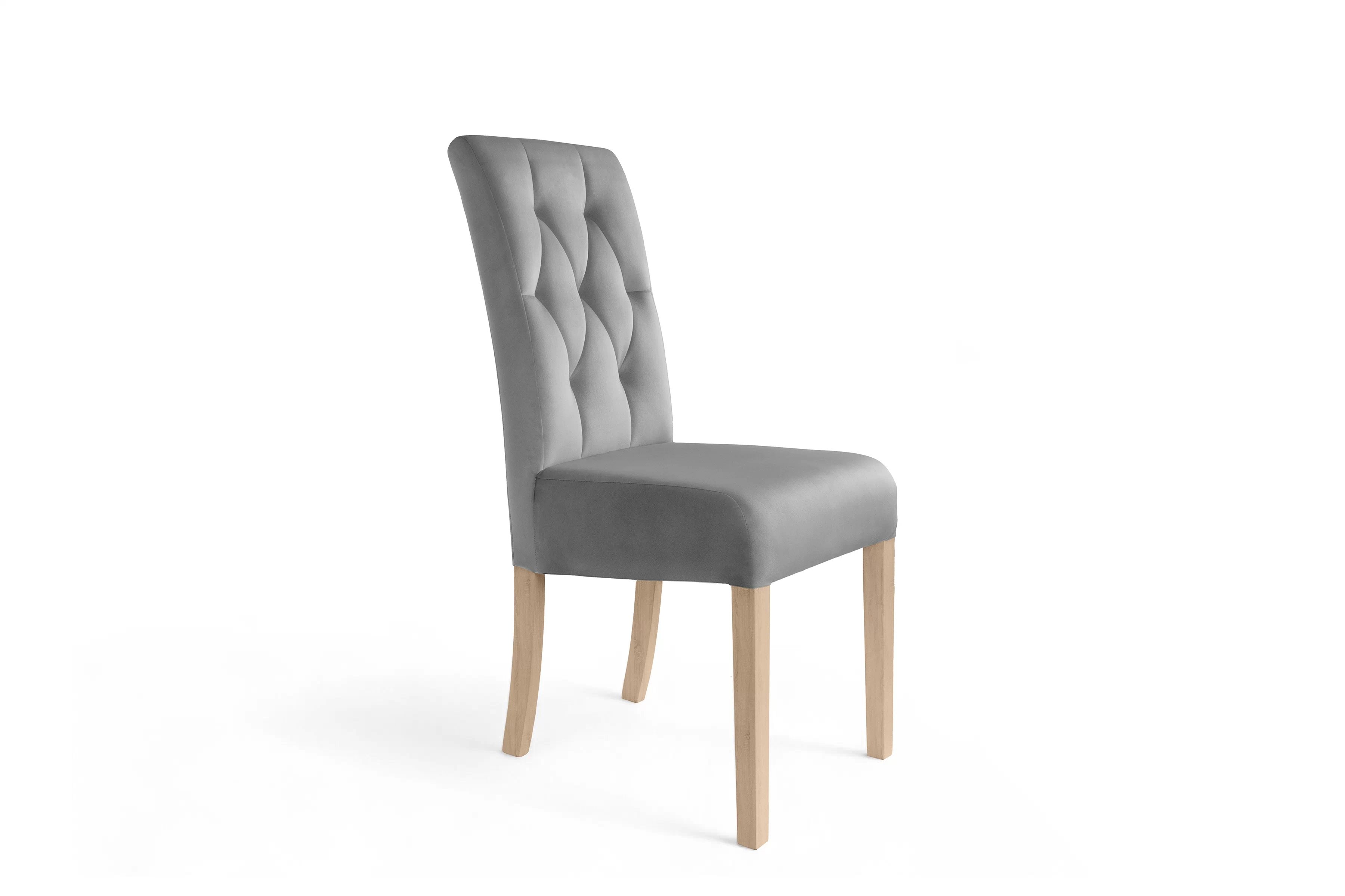 Čalúnená stolička Castello 5 - sivý Salvador 17 / bukové nohy Stolička čalúnená Castello 5 - šedý Salvador 17 / nožičky buk