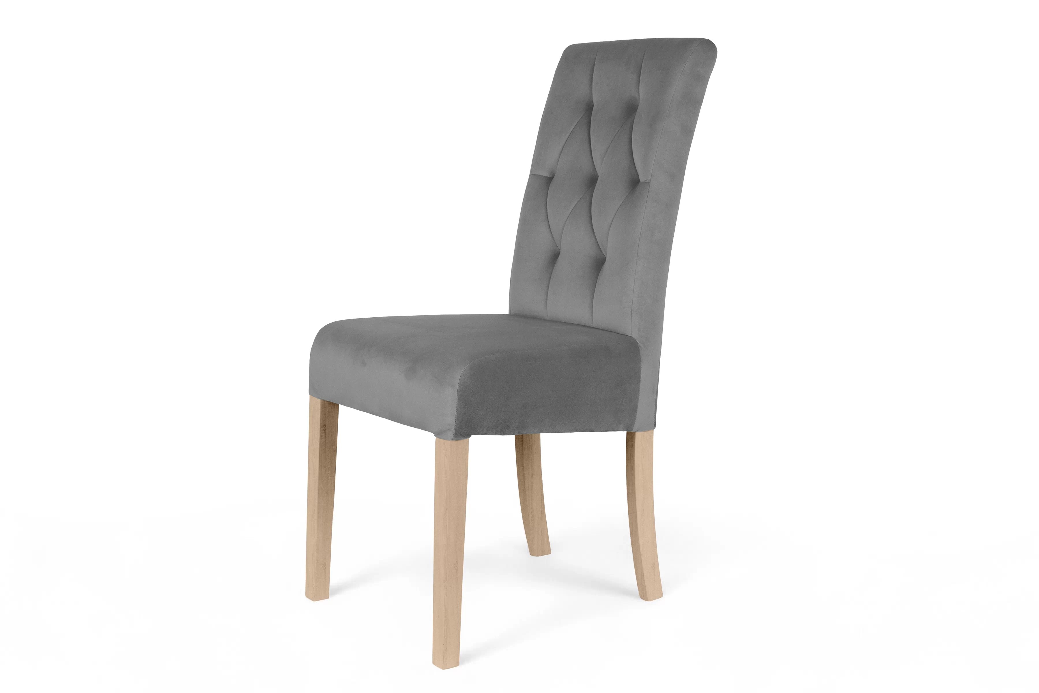 Jedálenská stolička Castello 5 - sivý velúr Salvador 17 / buk Stolička čalúnená Castello 5 - šedý Salvador 17 / nožičky buk
